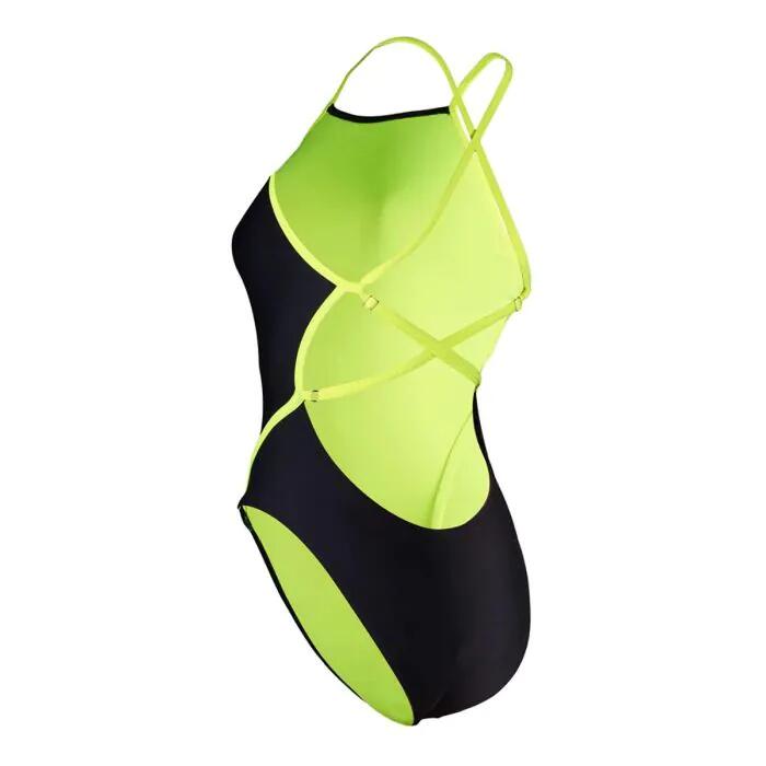 Maillot de bain Femme Essentials Diamond Back Noir / Jaune 5/5
