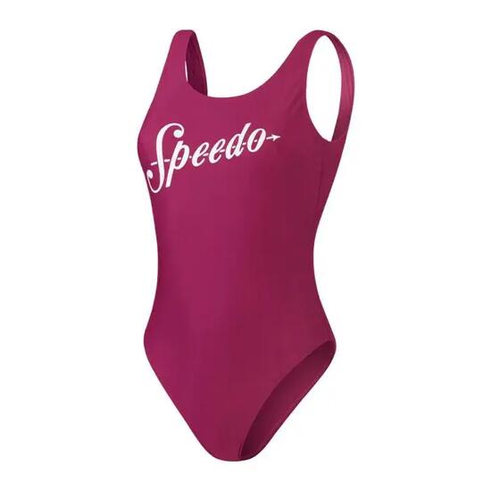 Maillot de bain dos nu profond à logo Speedo - Berry Cool - Taille 32
