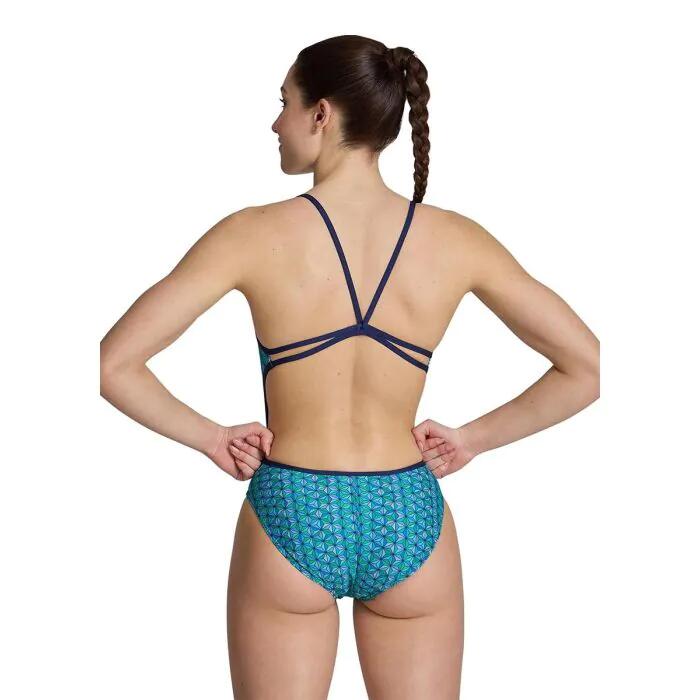 Arena Dames Badpak Starfish Lace Back Navy/Turquoise/Multi