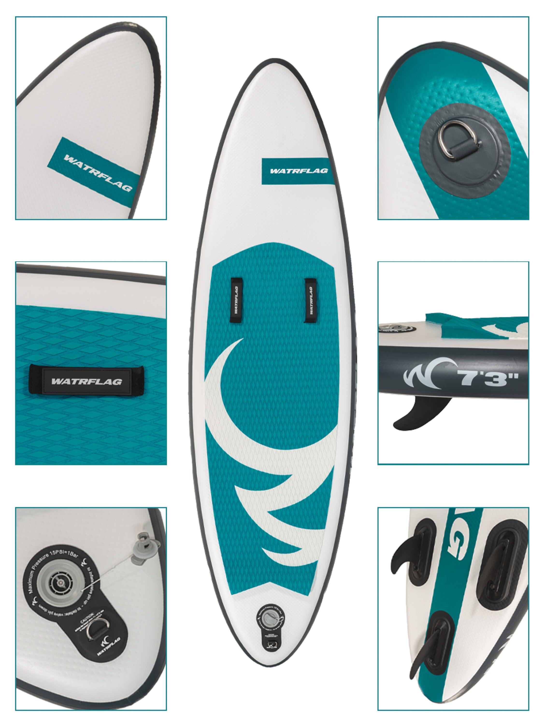 WATRFLAG Surf / Bodyboard gonfiabile Wave Rider -220 cm, Mare blu, Set completo