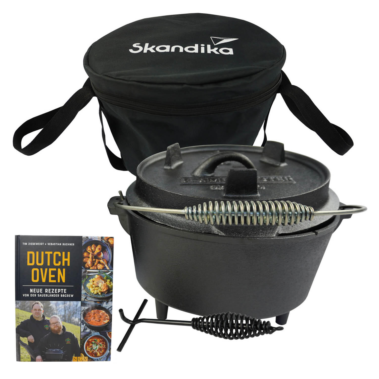 Skandika - Dutch Oven Flame Master 8,5 L - Marmite En Fonte - Barbecue, Camping - Réchaud - Noir - Taille Unique - Decathlon