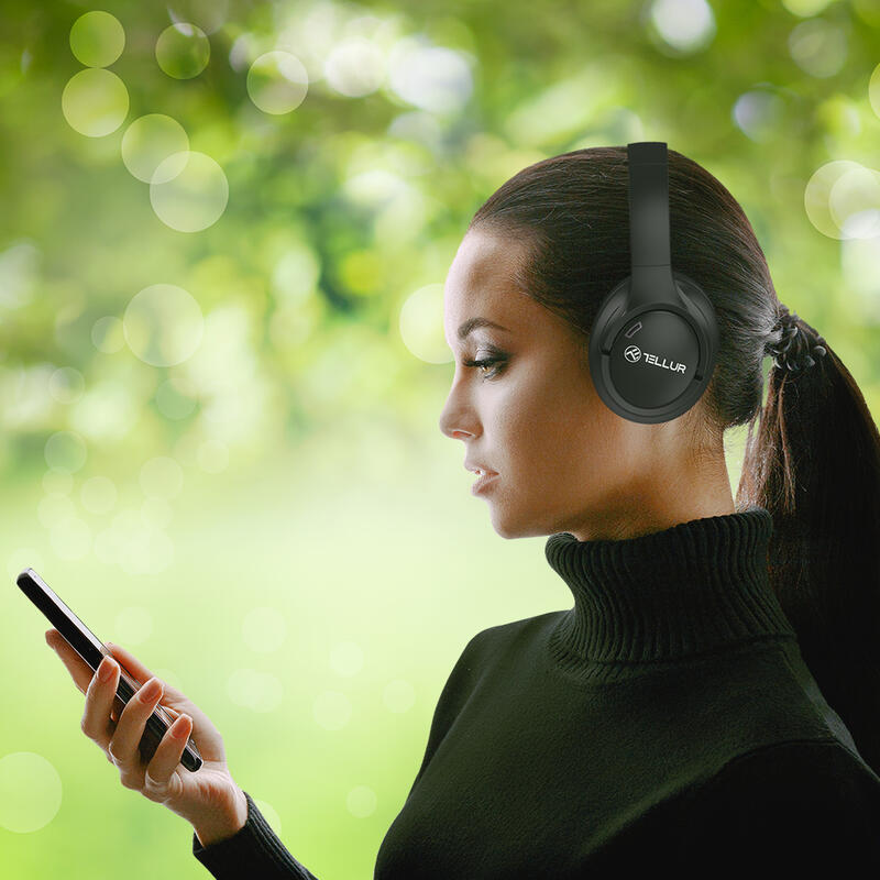 Casti Over-ear Bluetooth Tellur Vibe, ANC