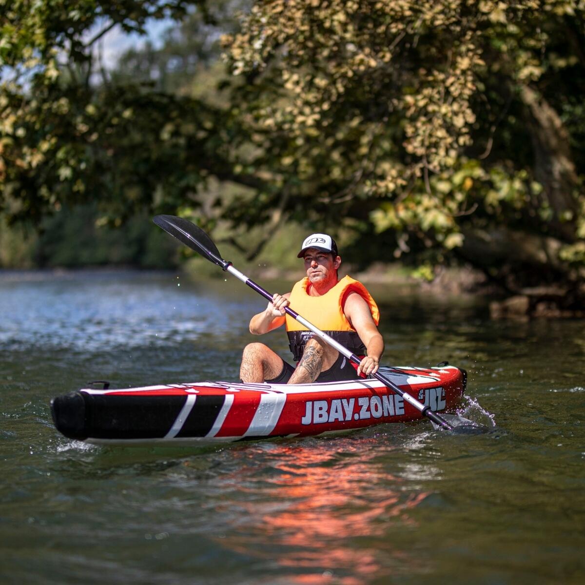 JBAY.ZONE Kayak Canoa Gonfiabile Monoposto V-Shape Mono 385X81cm Drop-Stitch 5/7