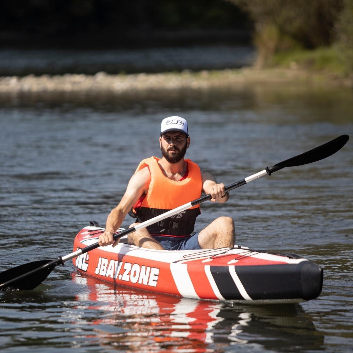 JBAY.ZONE Kayak Canoa Gonfiabile Monoposto V-Shape Mono 385X81cm Drop-Stitch 6/7