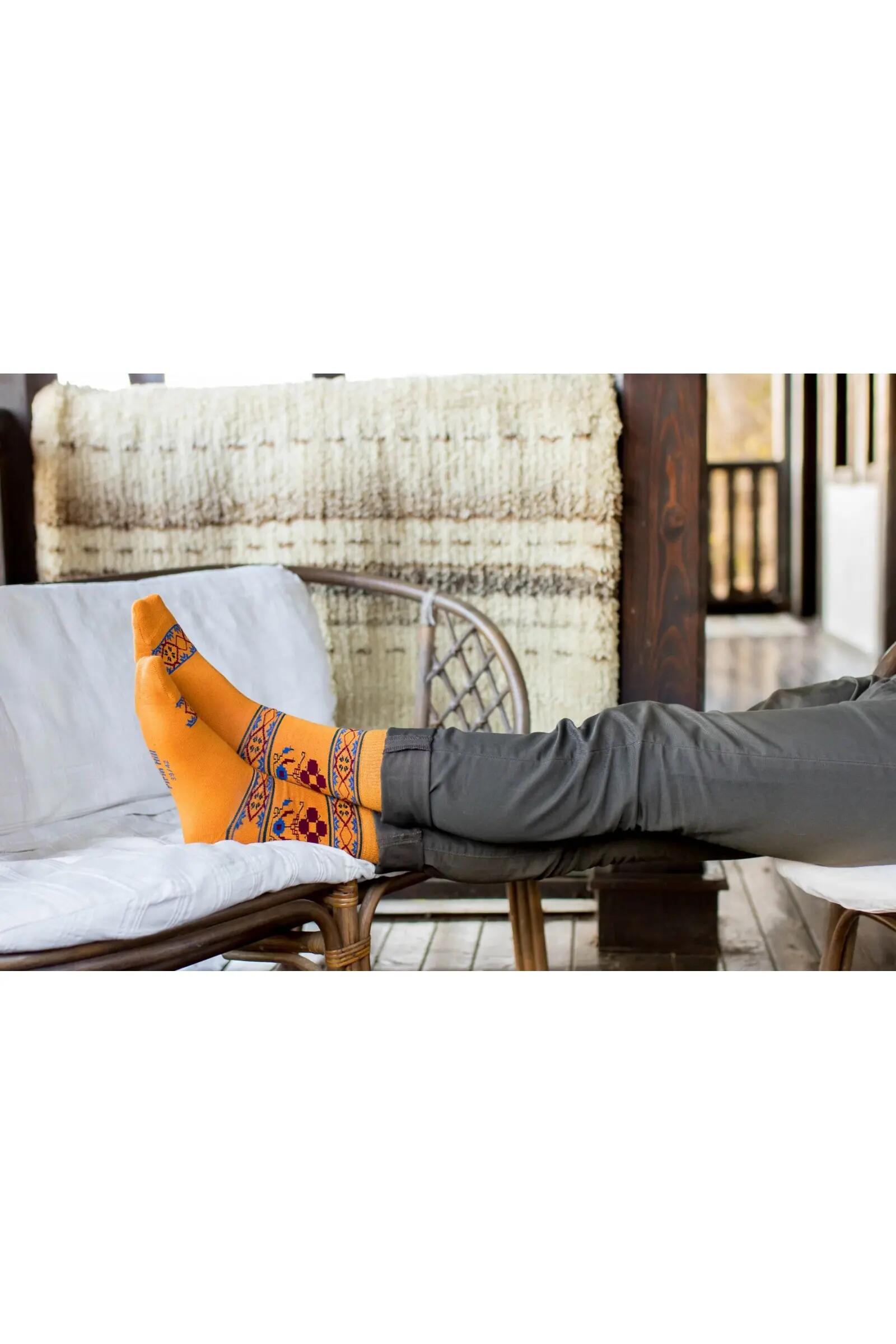 Sosete antibacteriene din lana merino Ethno Fine Ochre, 43-46 EU 5/5