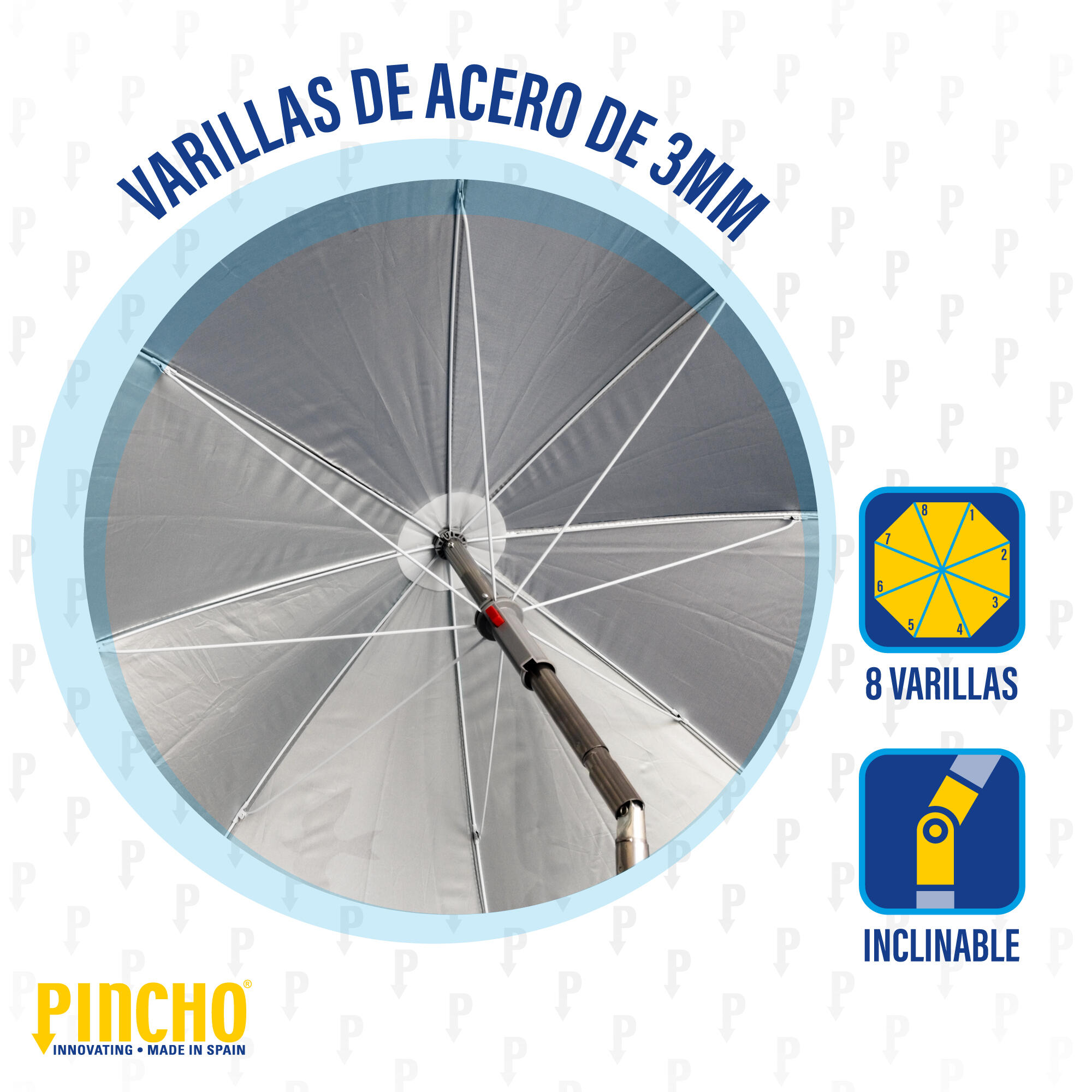 Sombrilla de Playa Pincho Calpe Multicolor 180cm 4/6