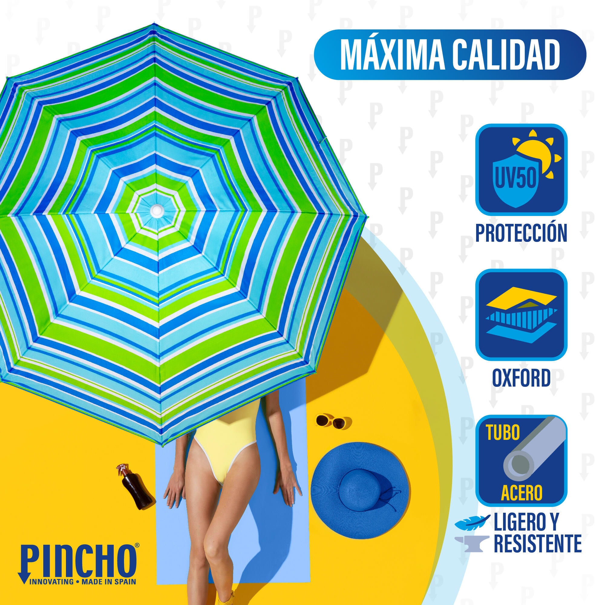 Sombrilla de Playa Pincho Calpe Beach verde 180cm 3/6