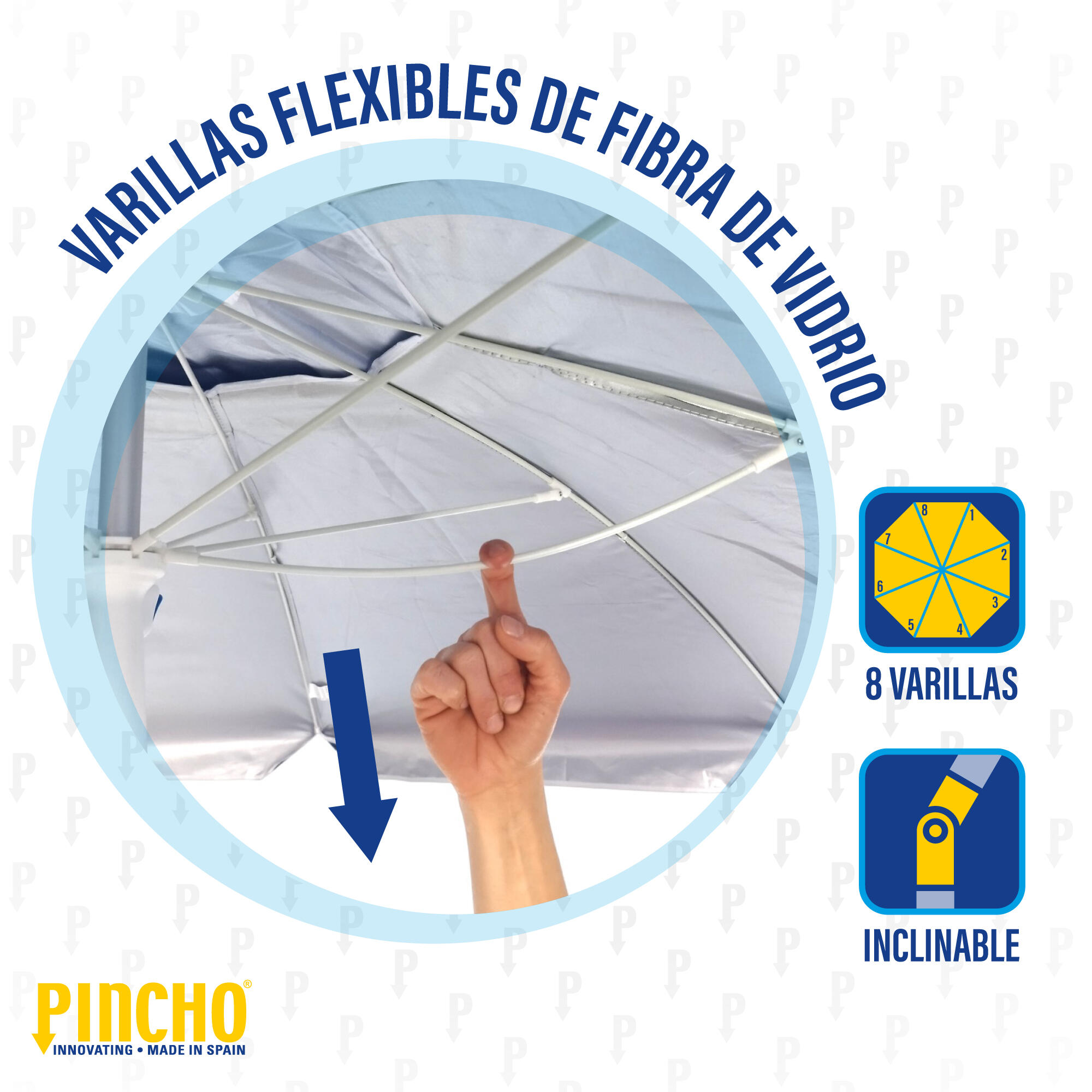 Sombrilla de Playa Pincho Benisa Peces 200cm 4/6