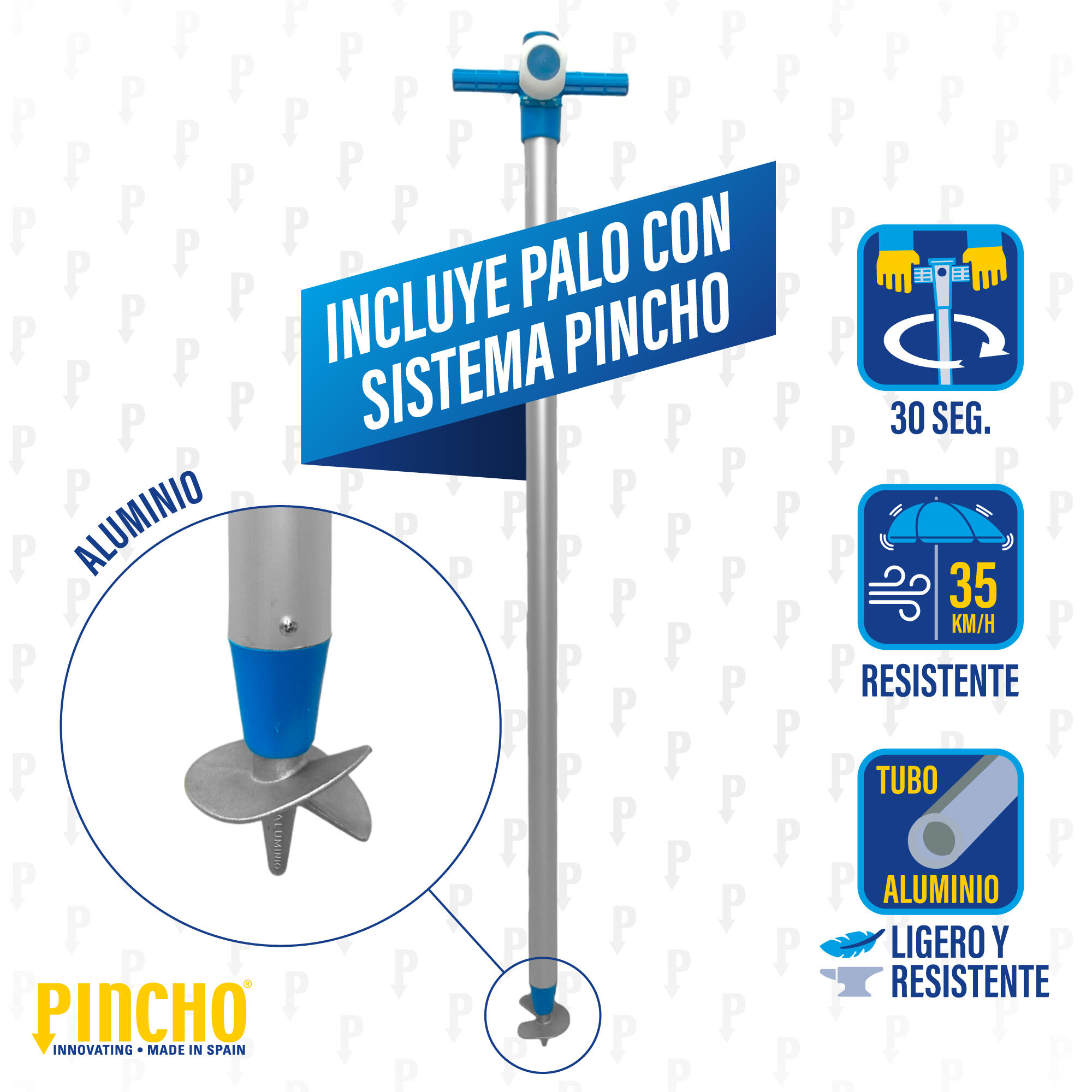 Sombrilla de Playa Pincho Altea Multiazul 200cm 6/6
