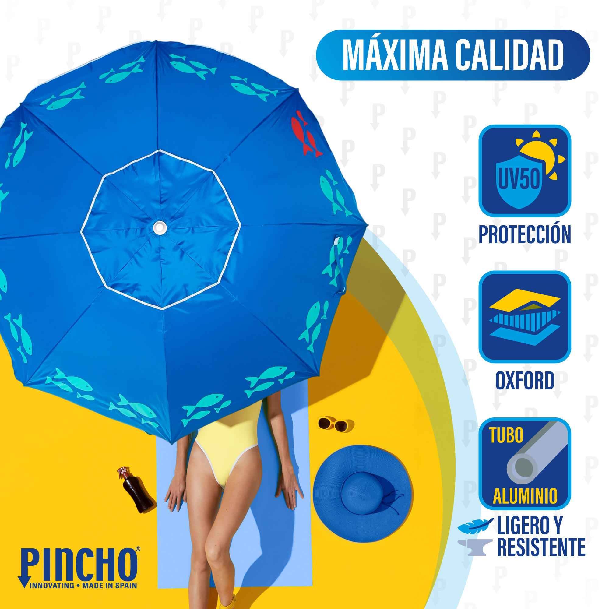 Sombrilla de Playa Pincho Benisa Peces 200cm 3/6