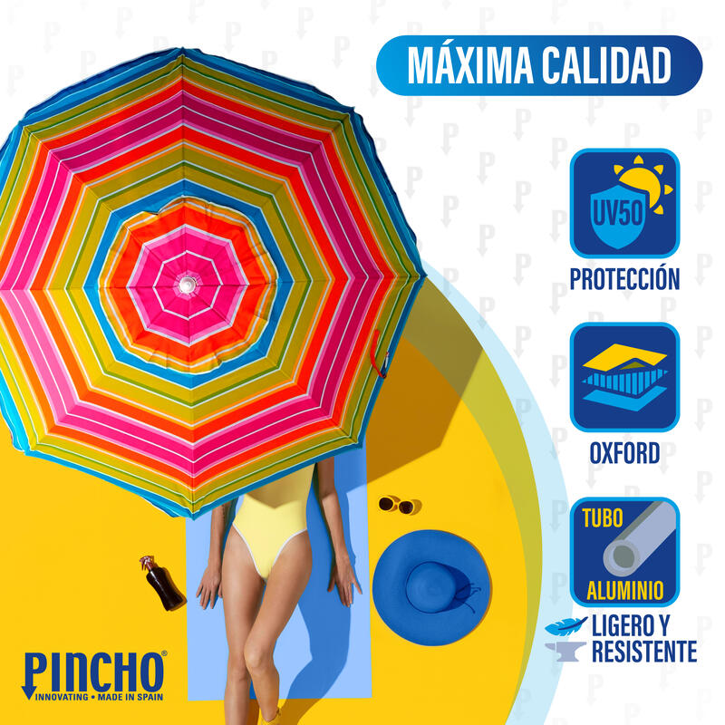 Sombrilla de Playa Pincho Benisa Multicolor 200cm