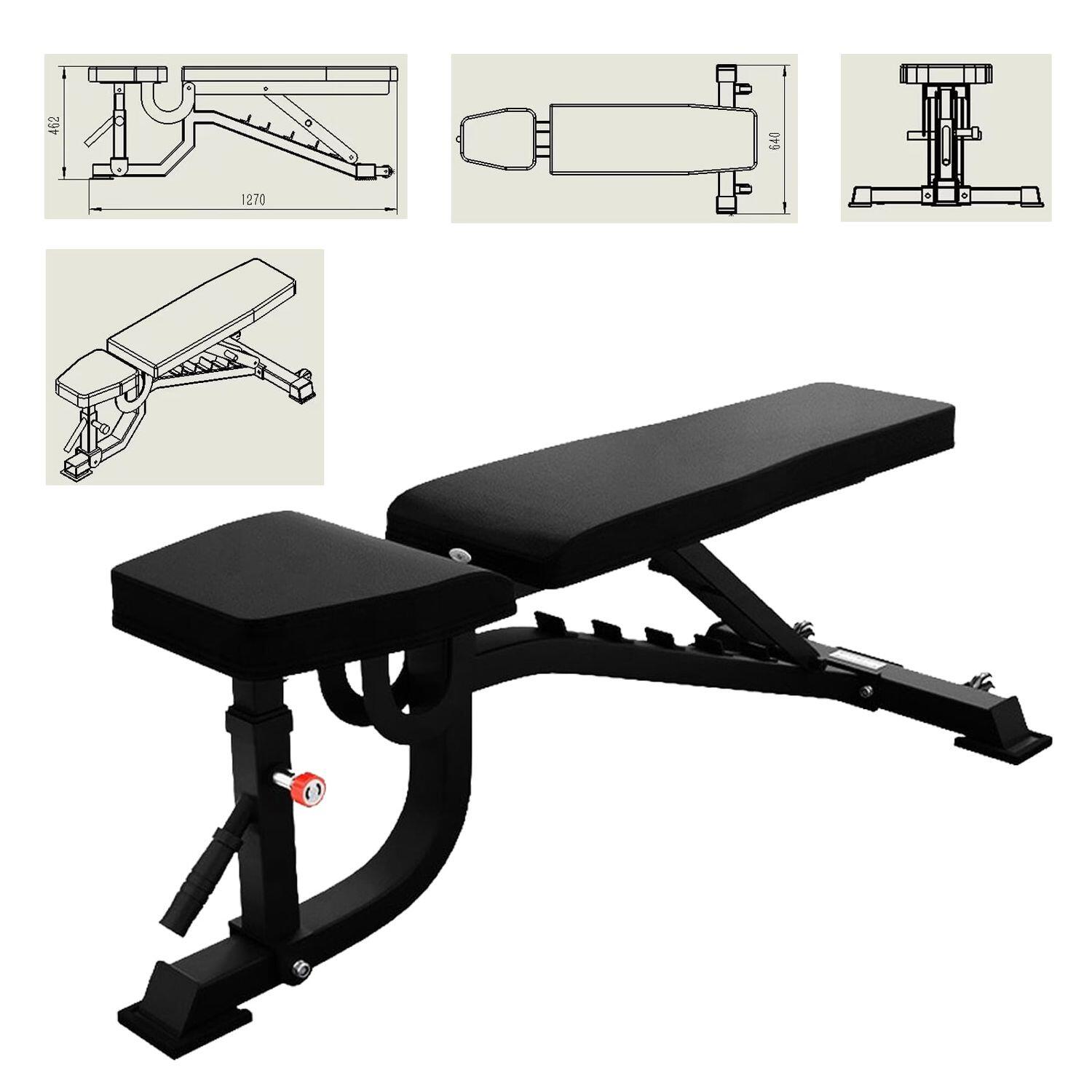 Banco de Musculación Profesional Ajustable Carga Máxima 350 kg 2/4