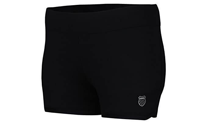 K SWISS Womens Retro Hem Tennis Sports Shorts Black