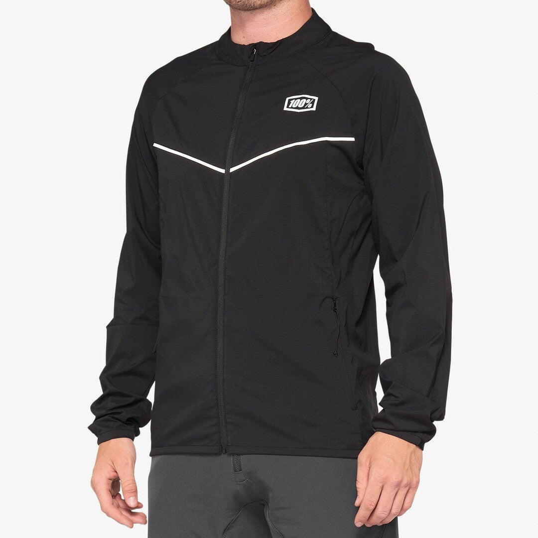 100 Percent CORRIDOR Stretch Windbreaker Black