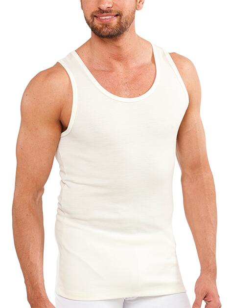 Mens THERMAL Merino Wool Blend Singlet Top Sleeveless Warm