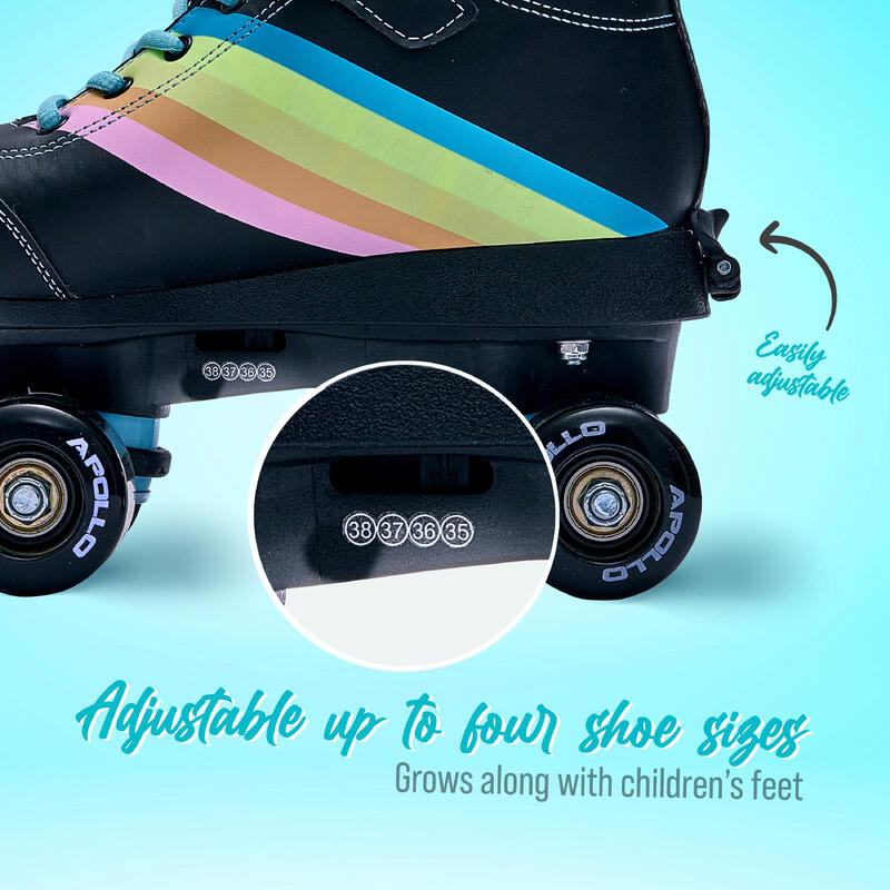 Patines 4 ruedas ajustables, cómodos y de moda para niños y adultos (31-42)