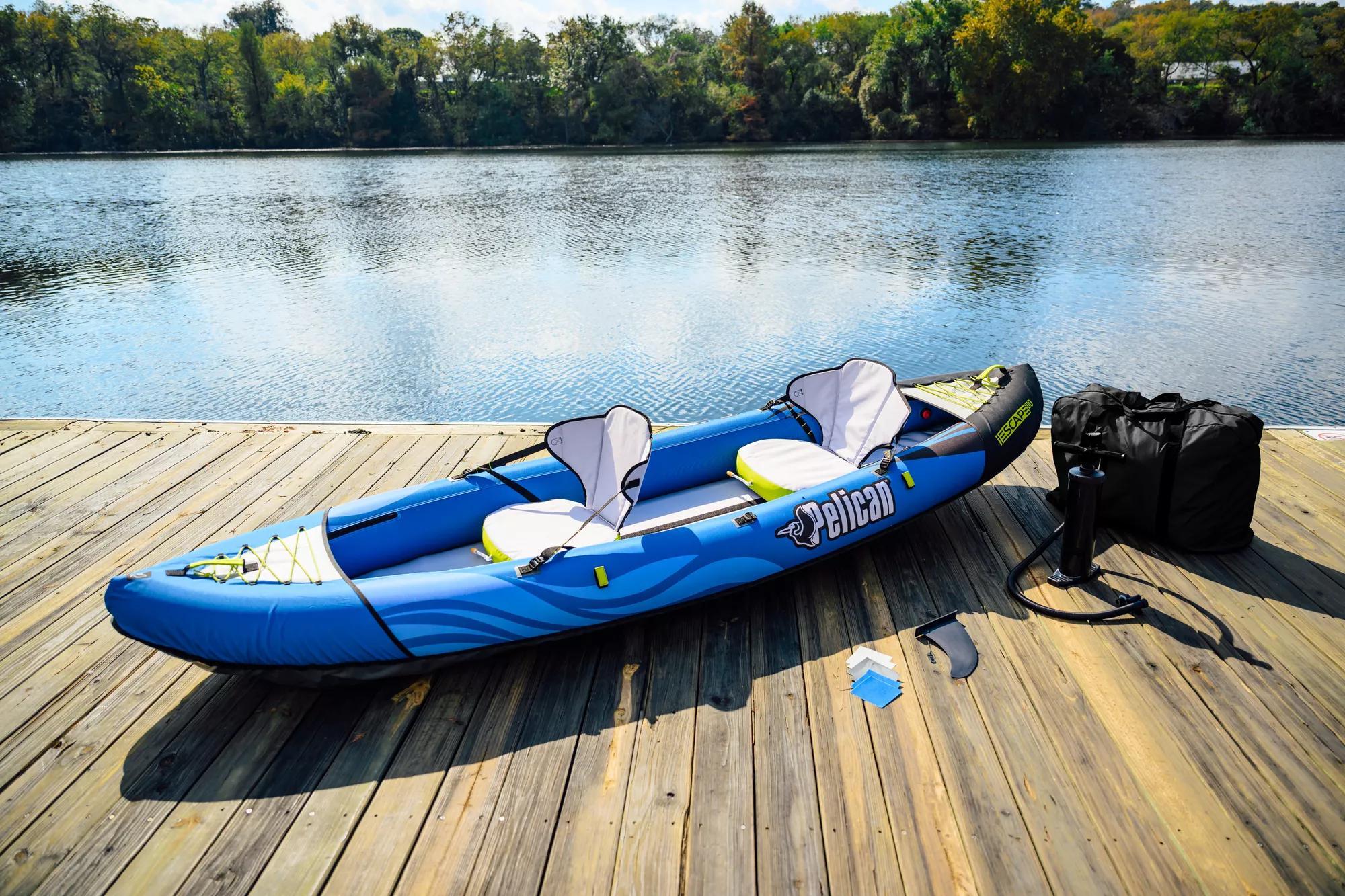 Dwuosobowy kajak pompowany do pływania Pelican Iescape 110 stabilny lekki 7/7
