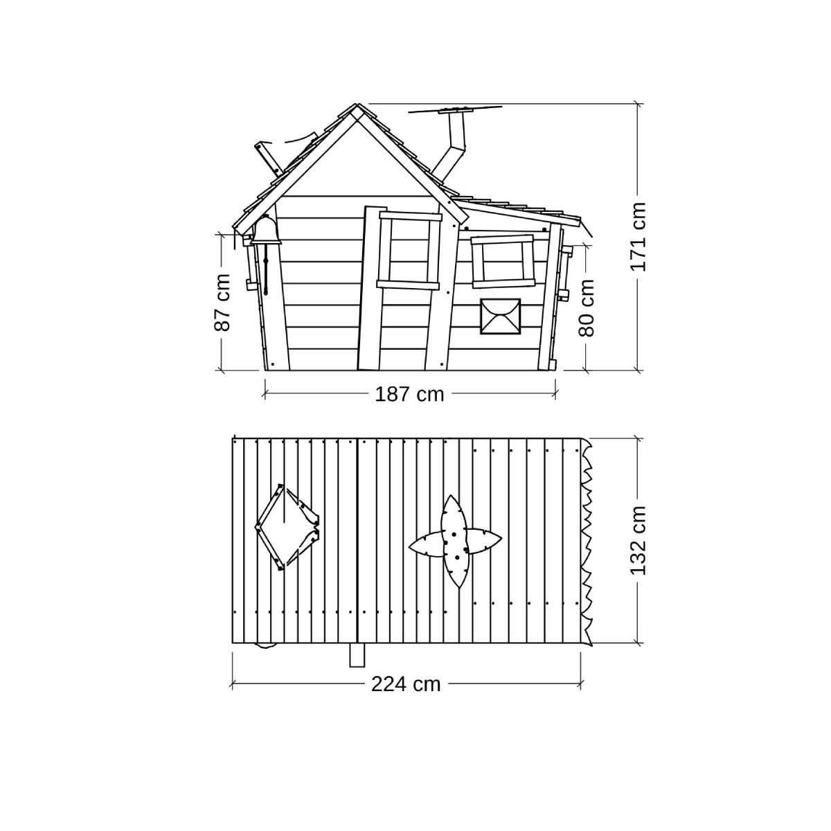 Cabane enfants Casita avec toit en bois 5/5