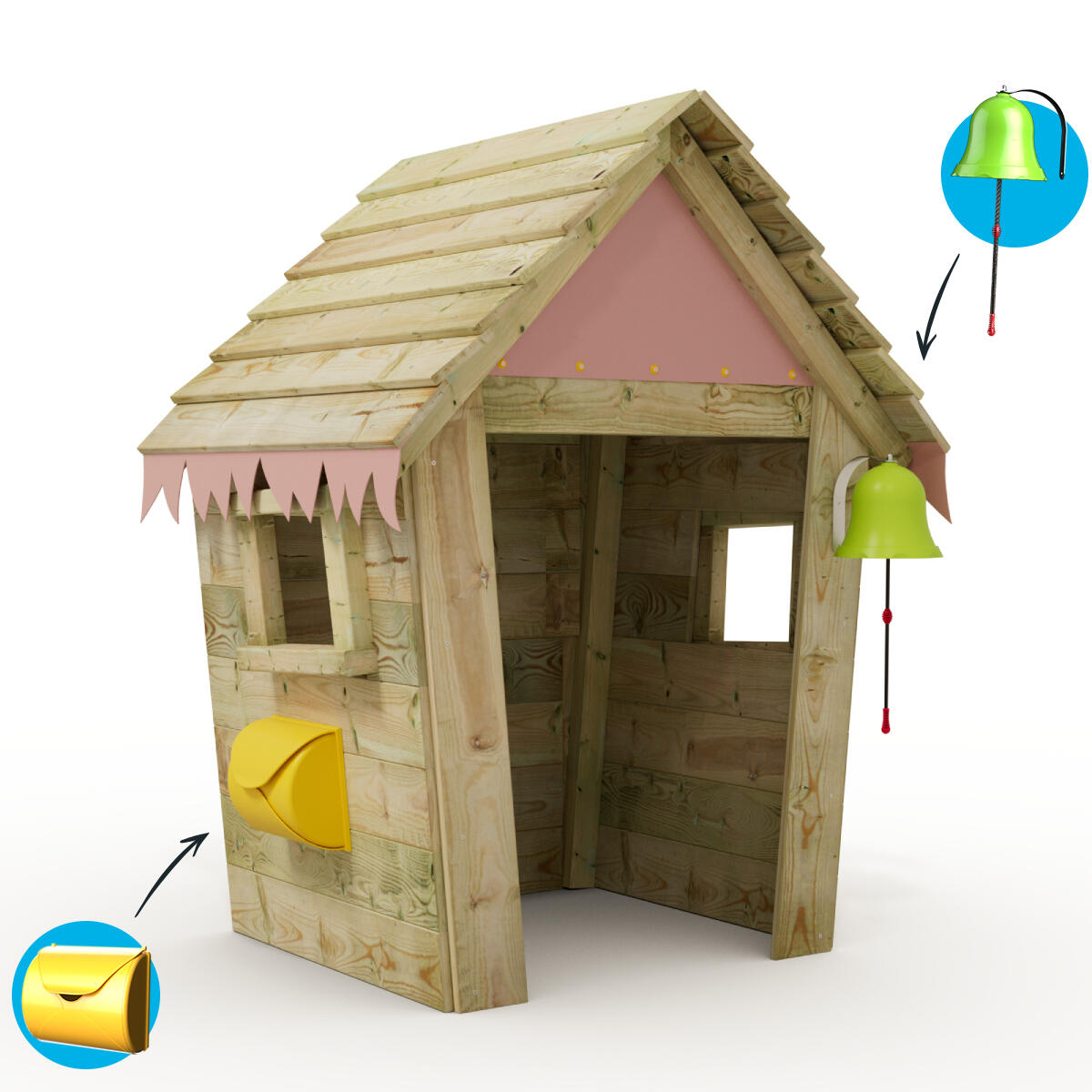 Kinderspeelhuis Stable met houten dak 4/5