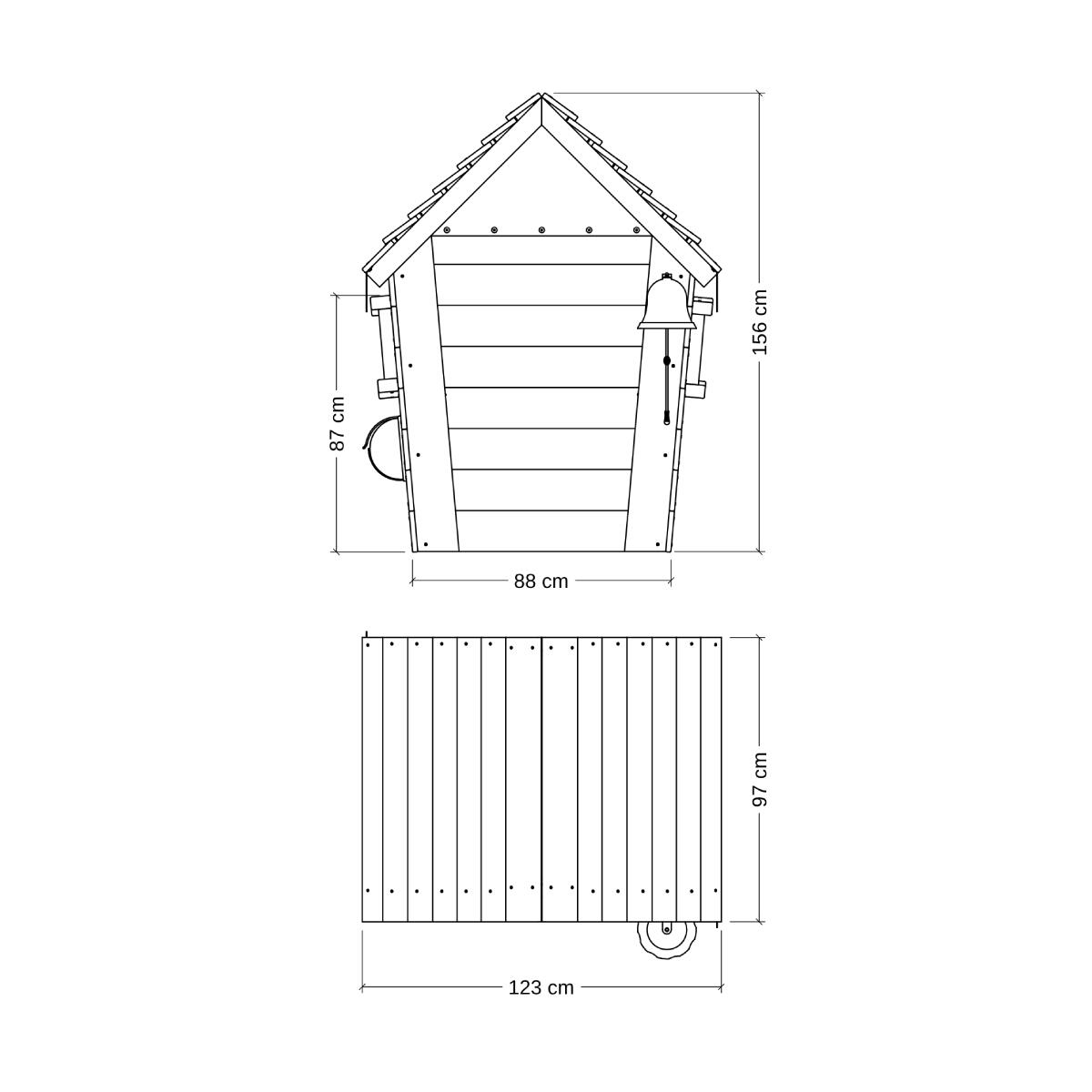 Kinderspeelhuis Stable met houten dak 5/5