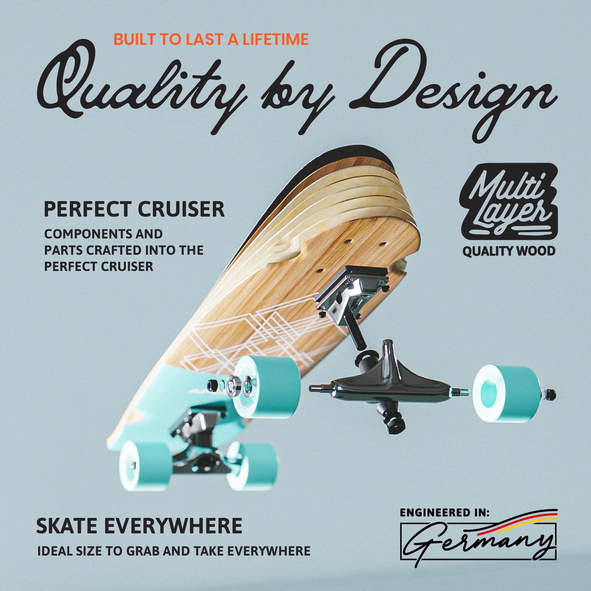 Midi Board Cruiser Mini-Longboard 3/7