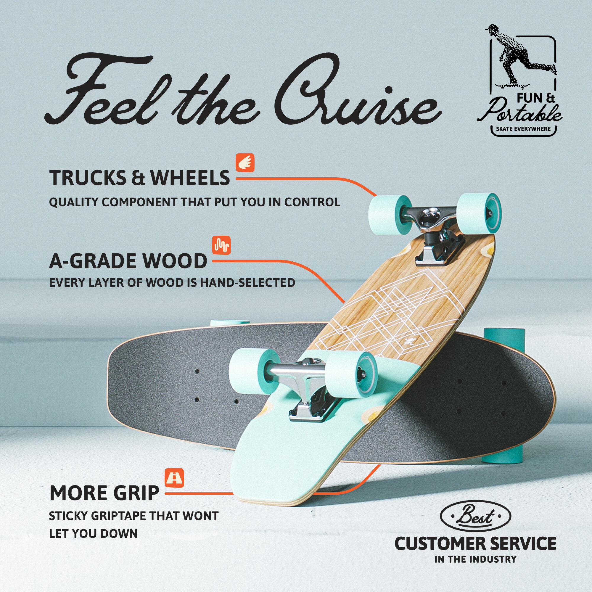 Midi Board Cruiser Mini-Longboard 2/7
