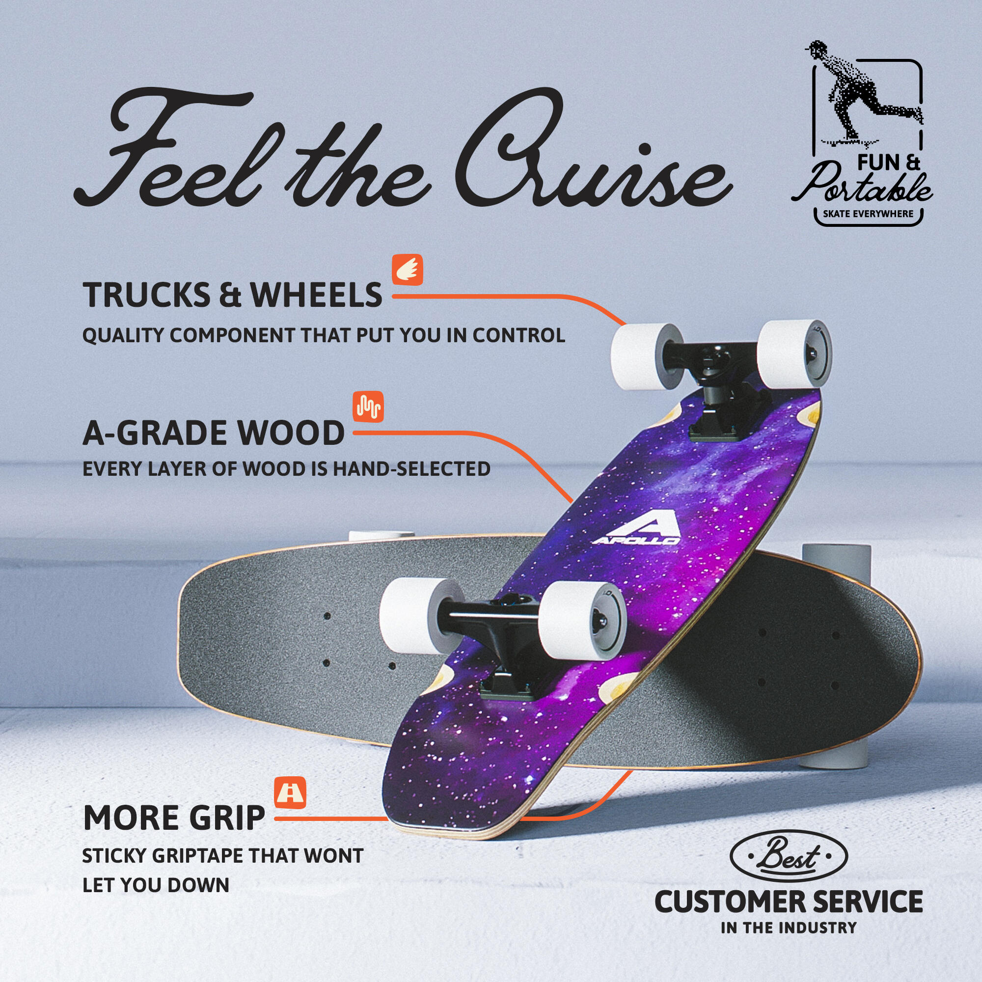 Midi Board Cruiser Mini-Longboard 2/7
