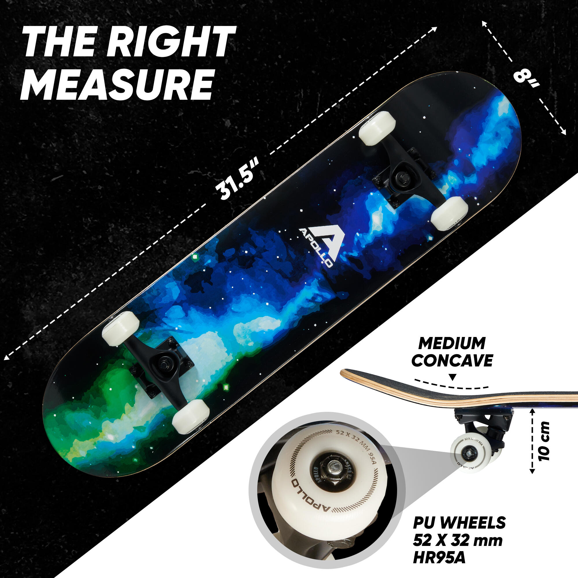 Skateboard de 7 capas, concavidad media, rodamientos ABEC-7 5/7