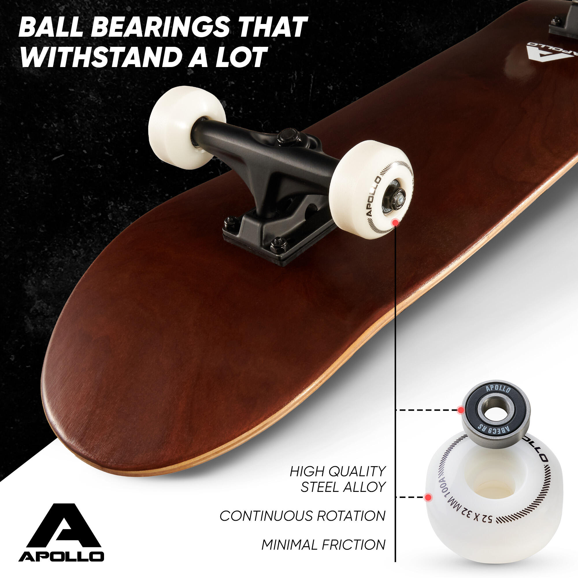 Skateboard 7 plis, concave moyen, roulements ABEC-7 2/7