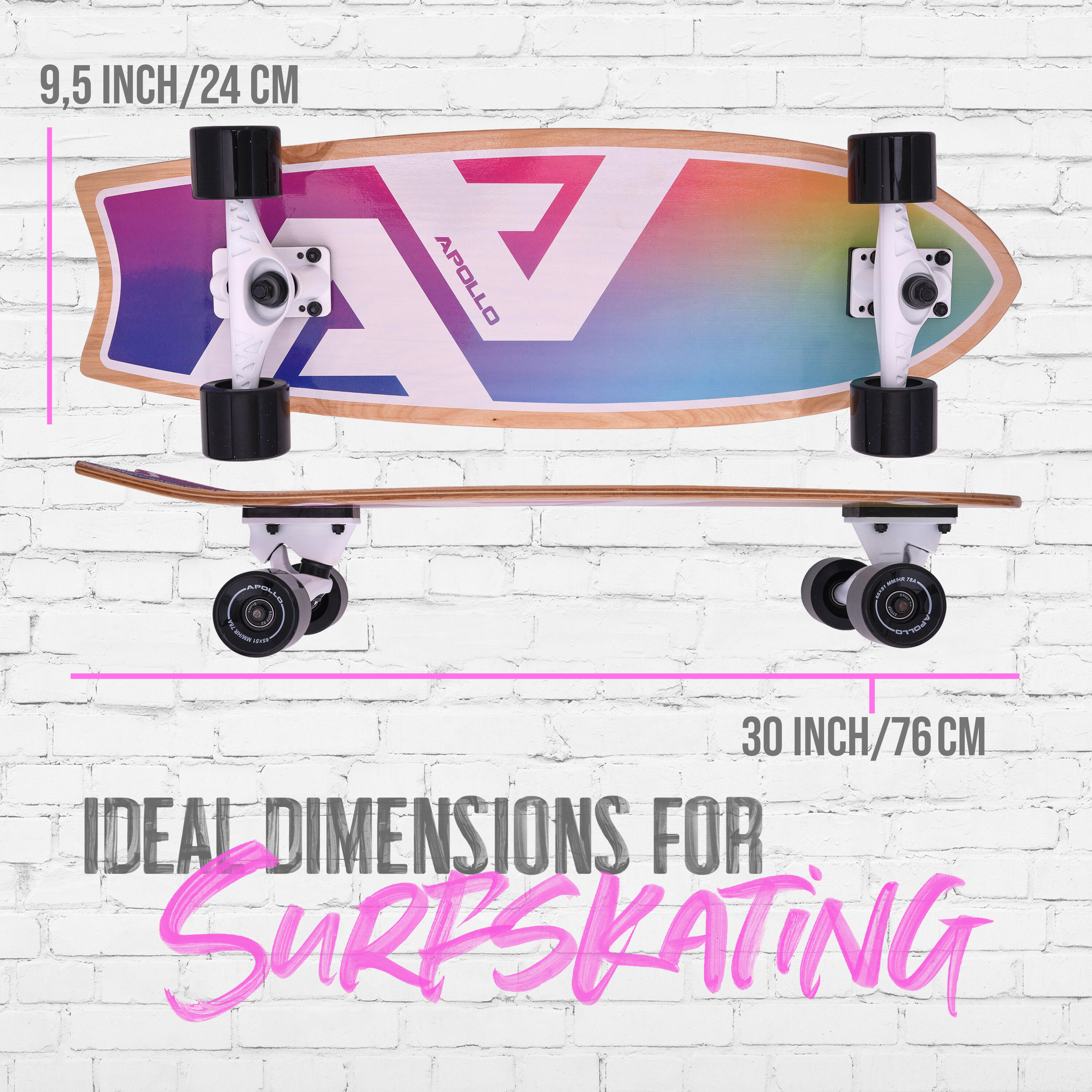 Surf Skate Enfant 6+, Adulte | Mini Longboard | Cruiser Entraînement Surf 2/7
