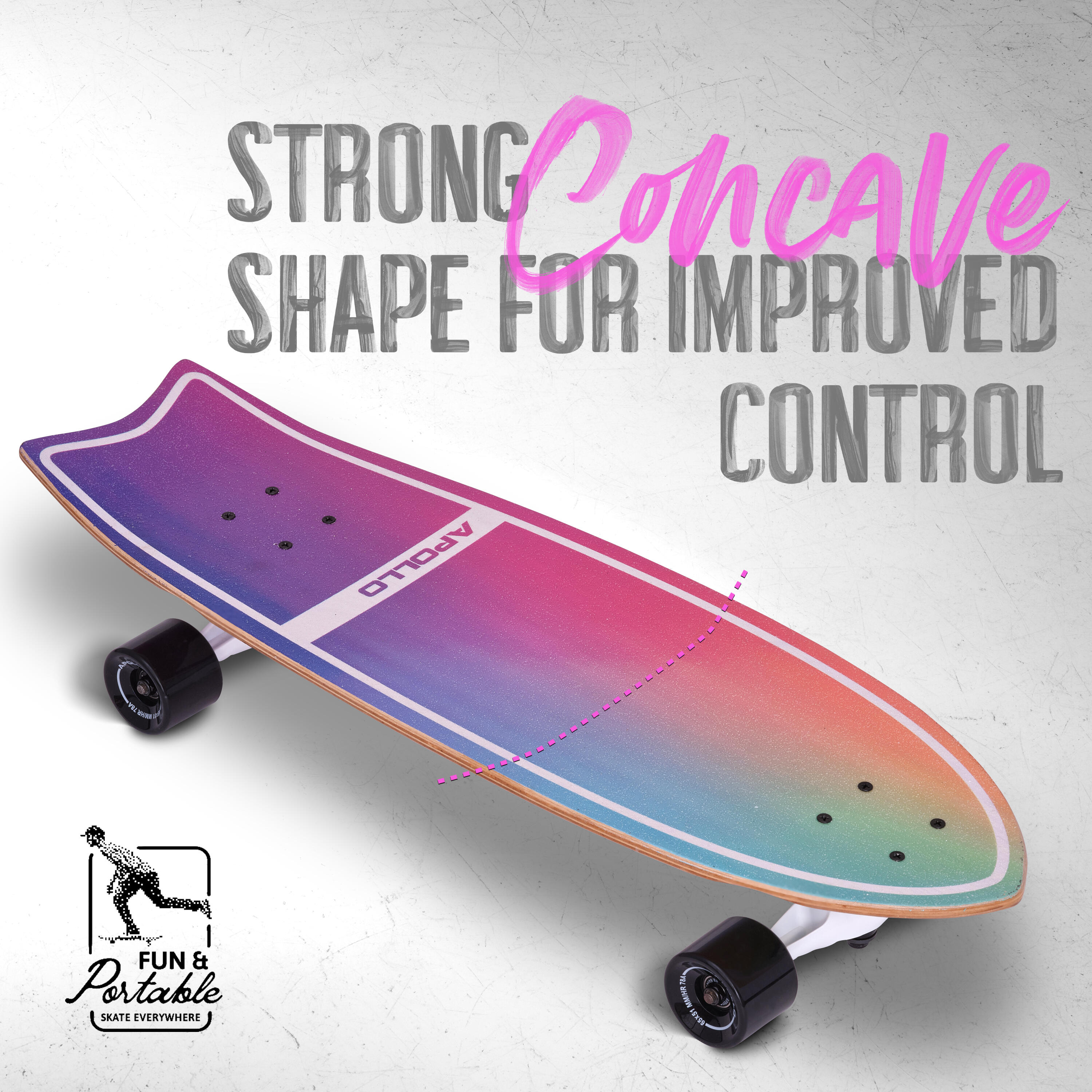 Surf Skate Enfant 6+, Adulte | Mini Longboard | Cruiser Entraînement Surf 5/7