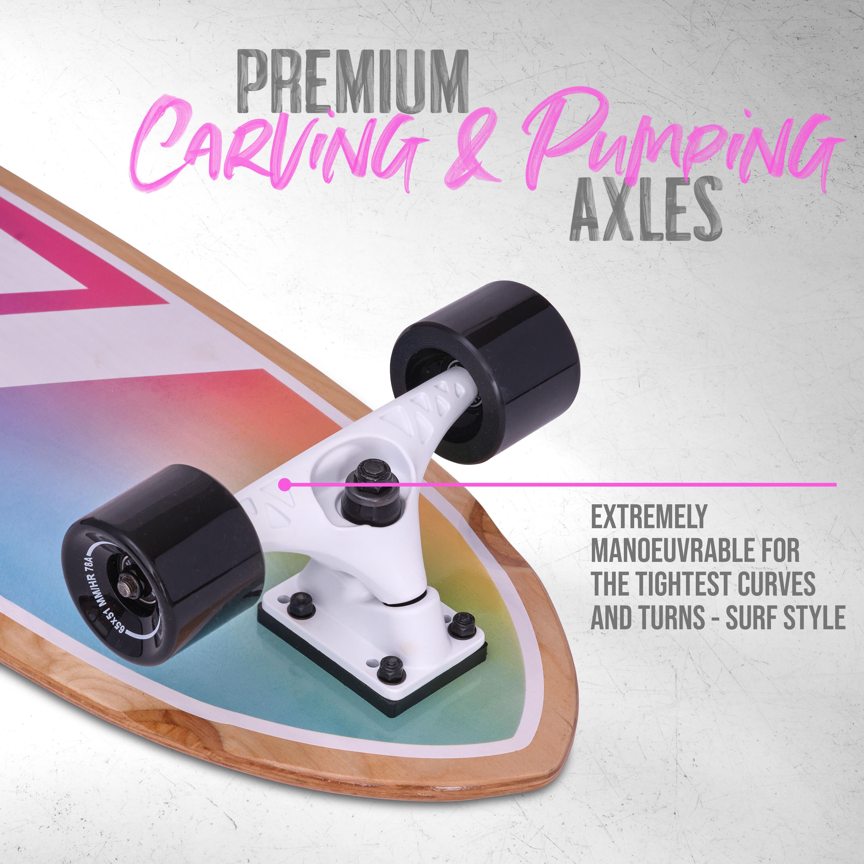 Surf Skate Enfant 6+, Adulte | Mini Longboard | Cruiser Entraînement Surf 4/7