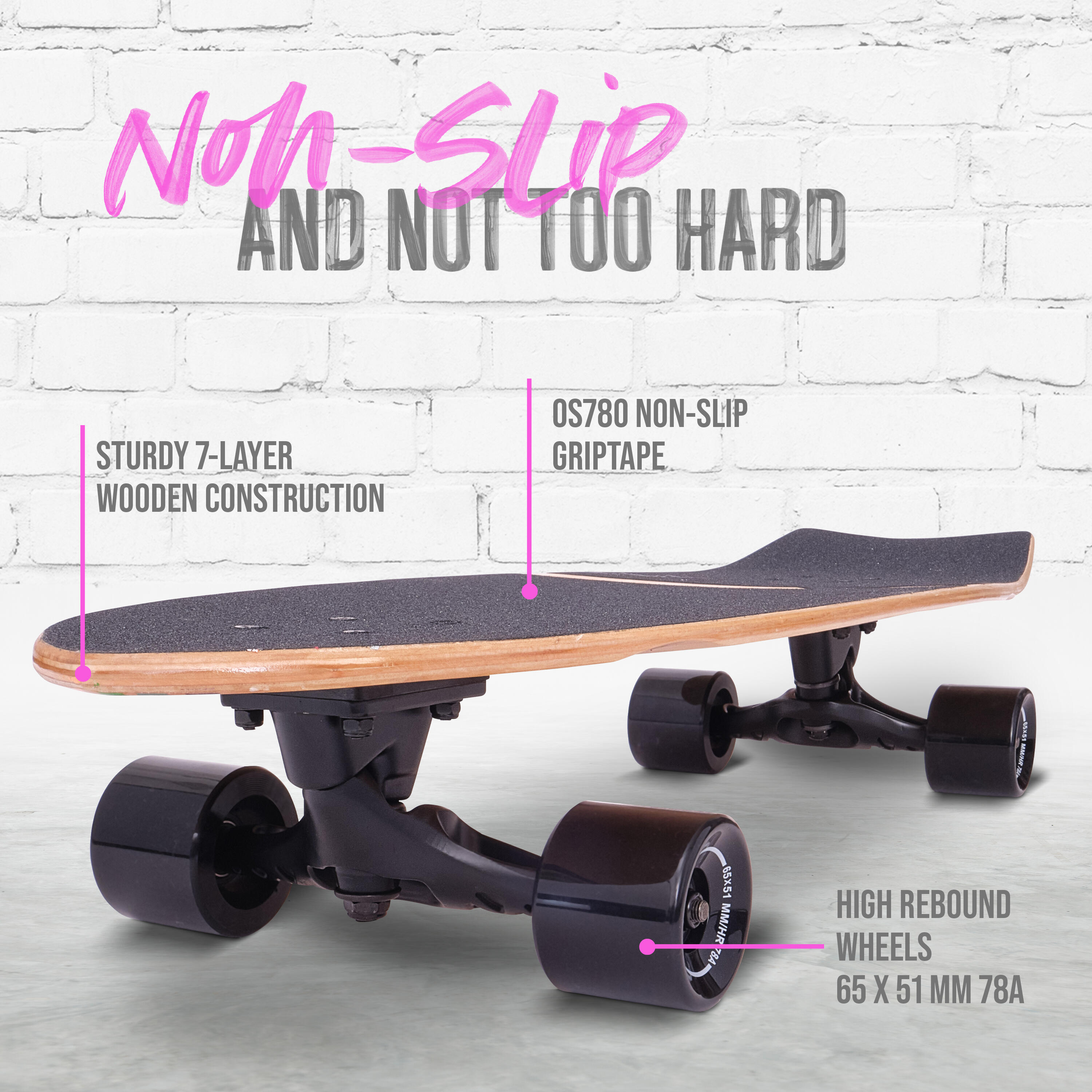 Apollo Kinder Skateboard 61 cm – compleet board voor beginners