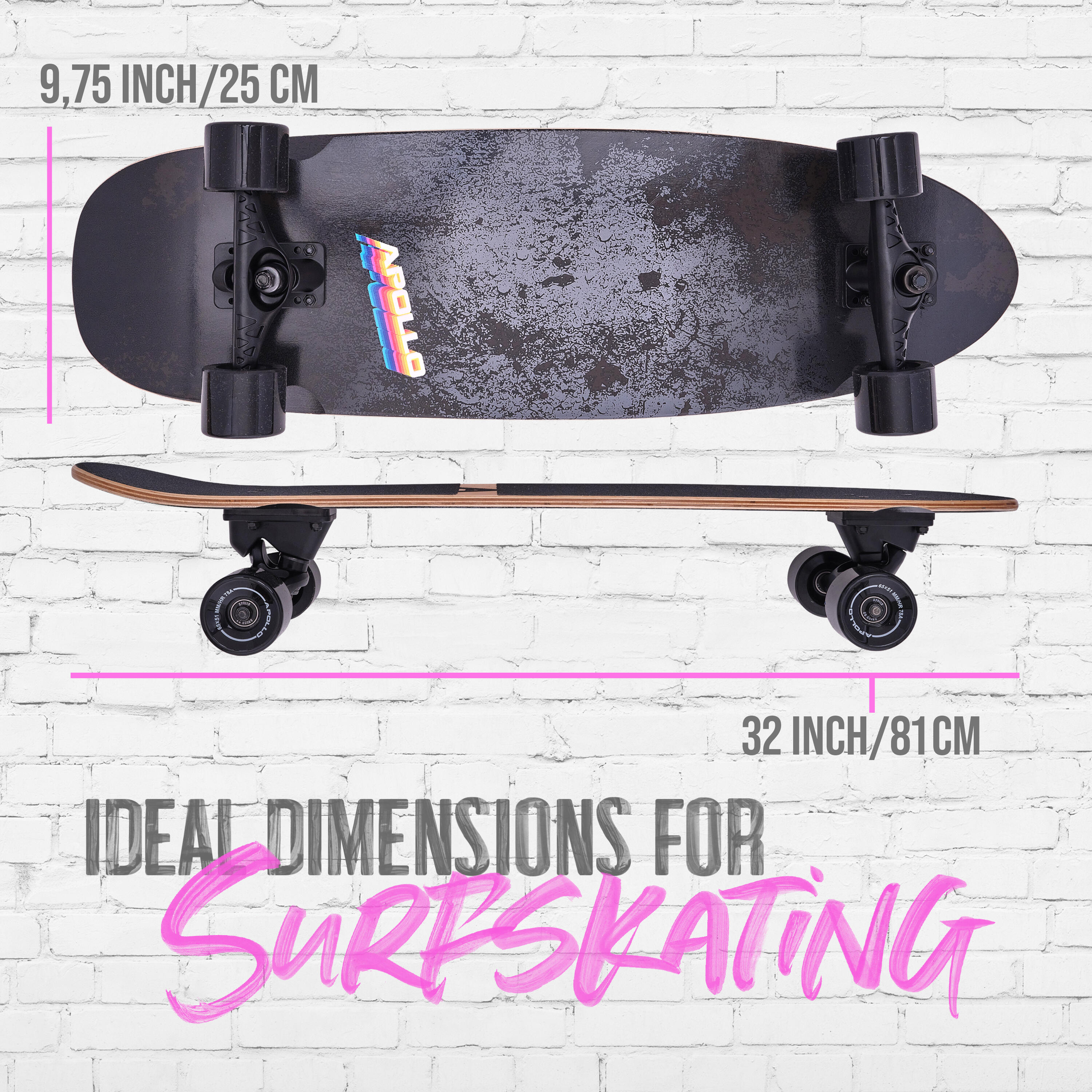 Surf Skate Bambino 6+, Adulto| Mini Longboard | Cruiser Allenamento Surf 2/7