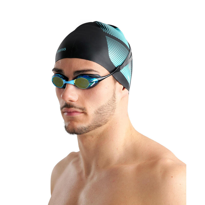 Arena Zwembril Cobra Original Swipe Mirror Aqua/Zwart