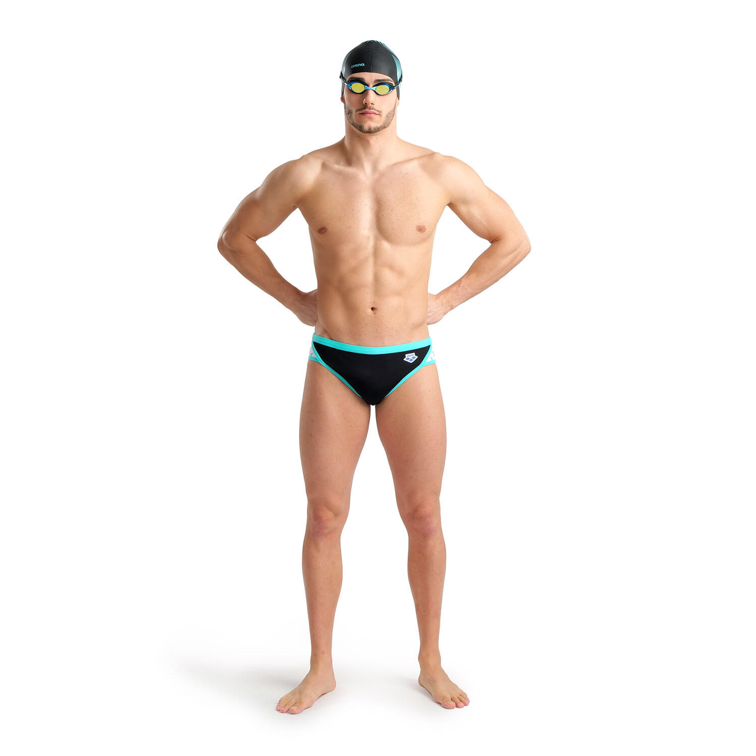 Lunettes de Natation Arena Cobra Swipe Mirror Noir Jaune 5/7