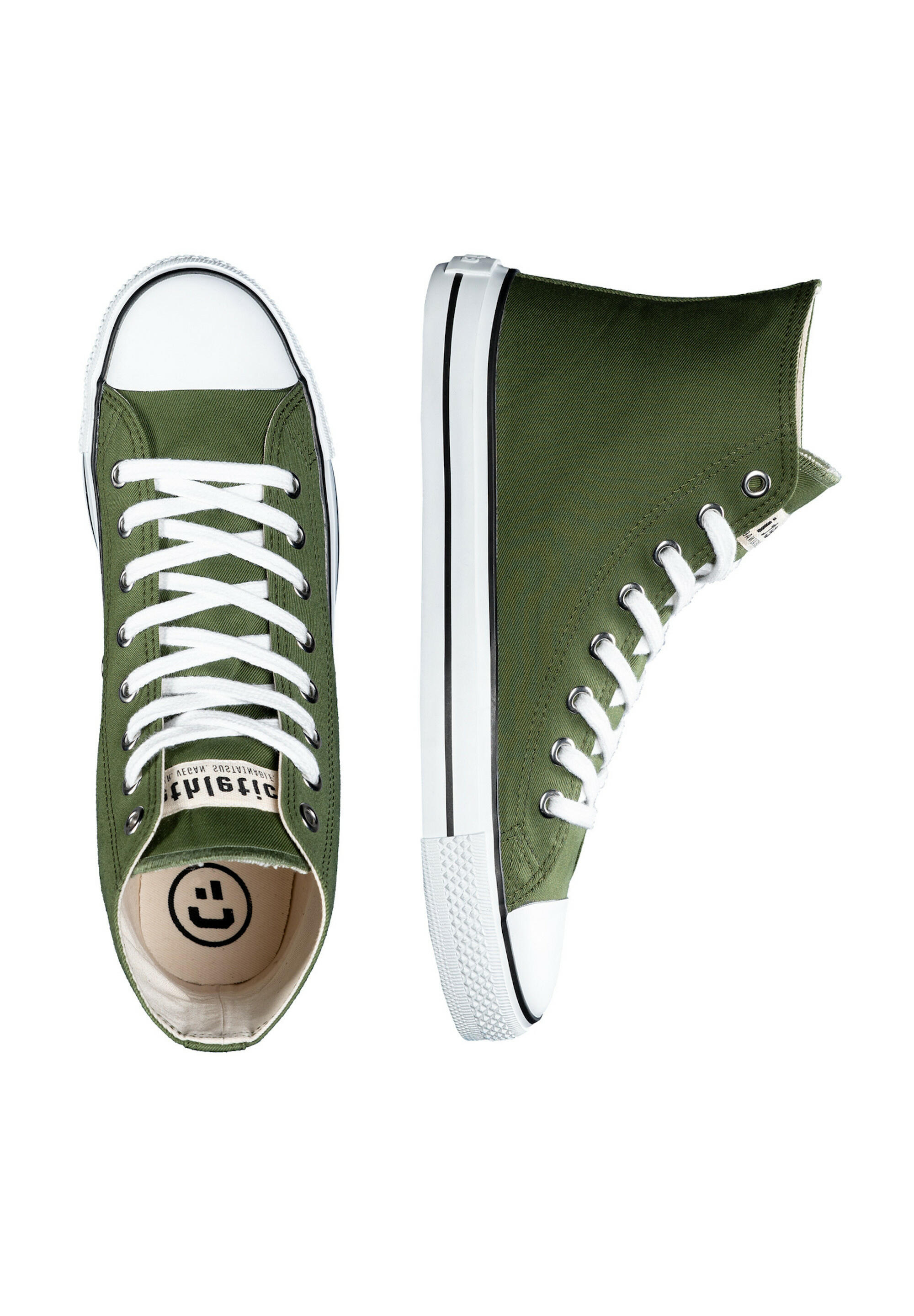 Canvas Sneaker White Cap Hi Cut dunkelgrün atmungsaktiv 2/5