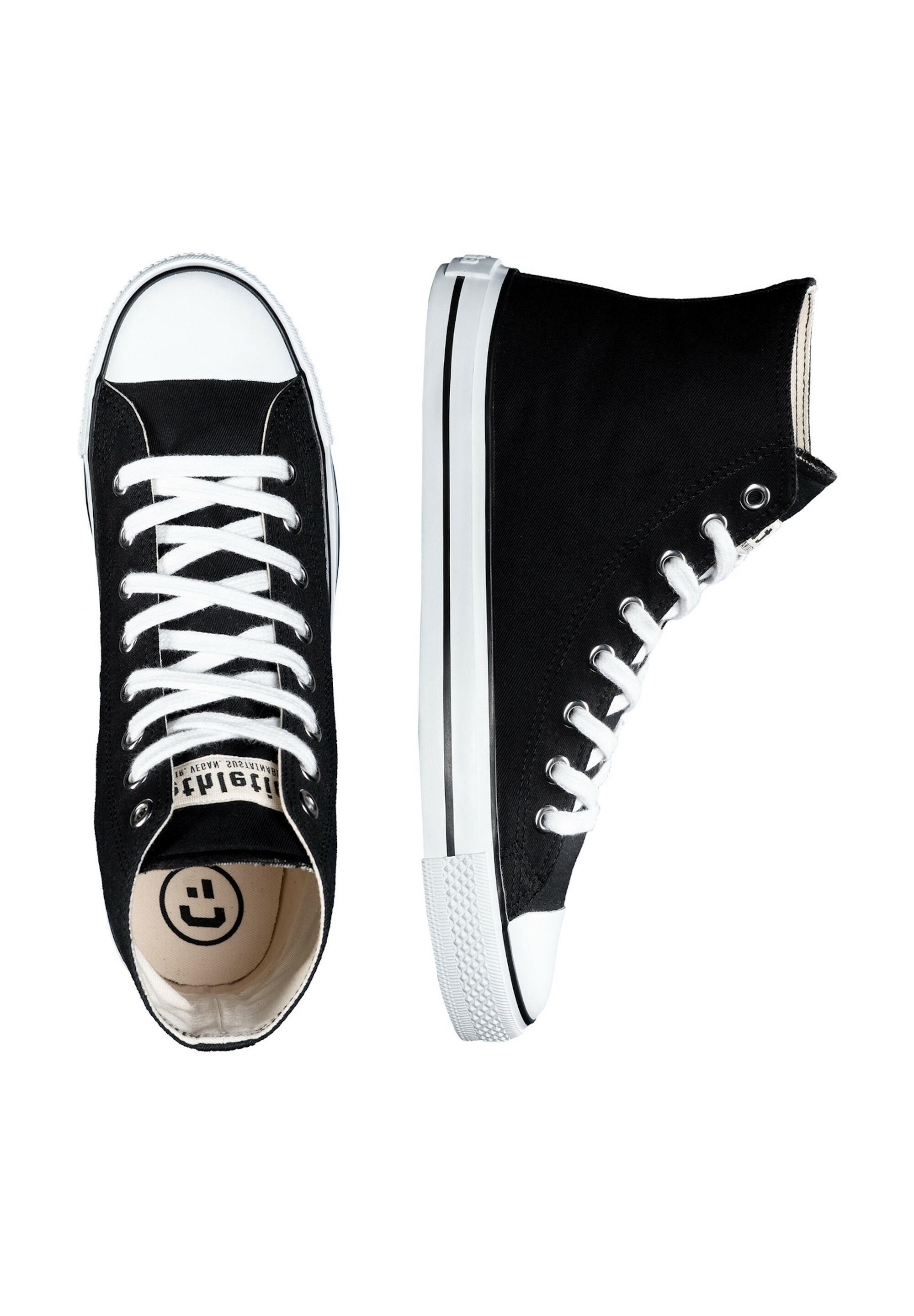 Canvas Sneaker White Cap Hi Cut schwarz atmungsaktiv 2/5