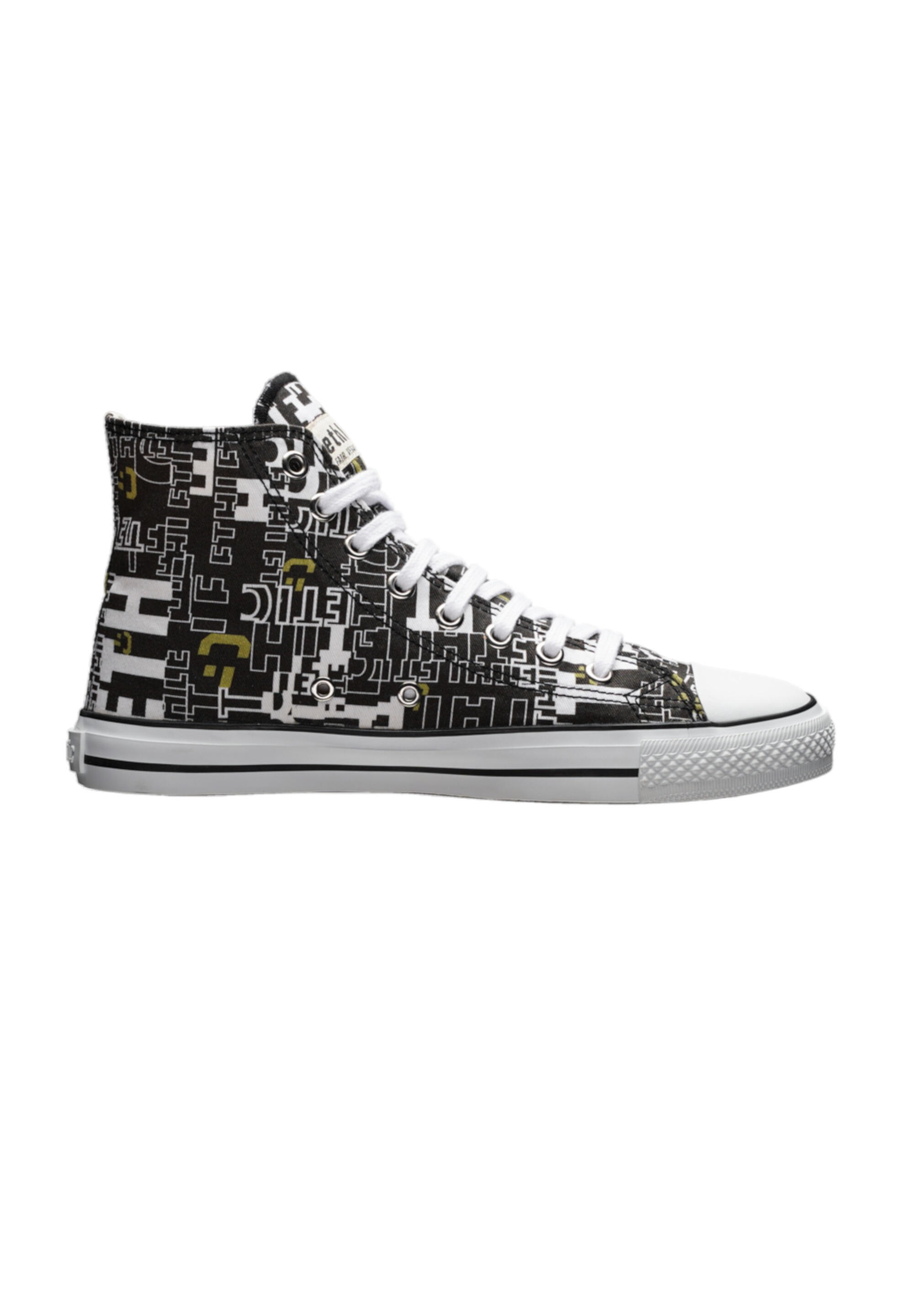 Canvas Sneaker White Cap Hi Cut schwarz meliert atmungsaktiv 3/5