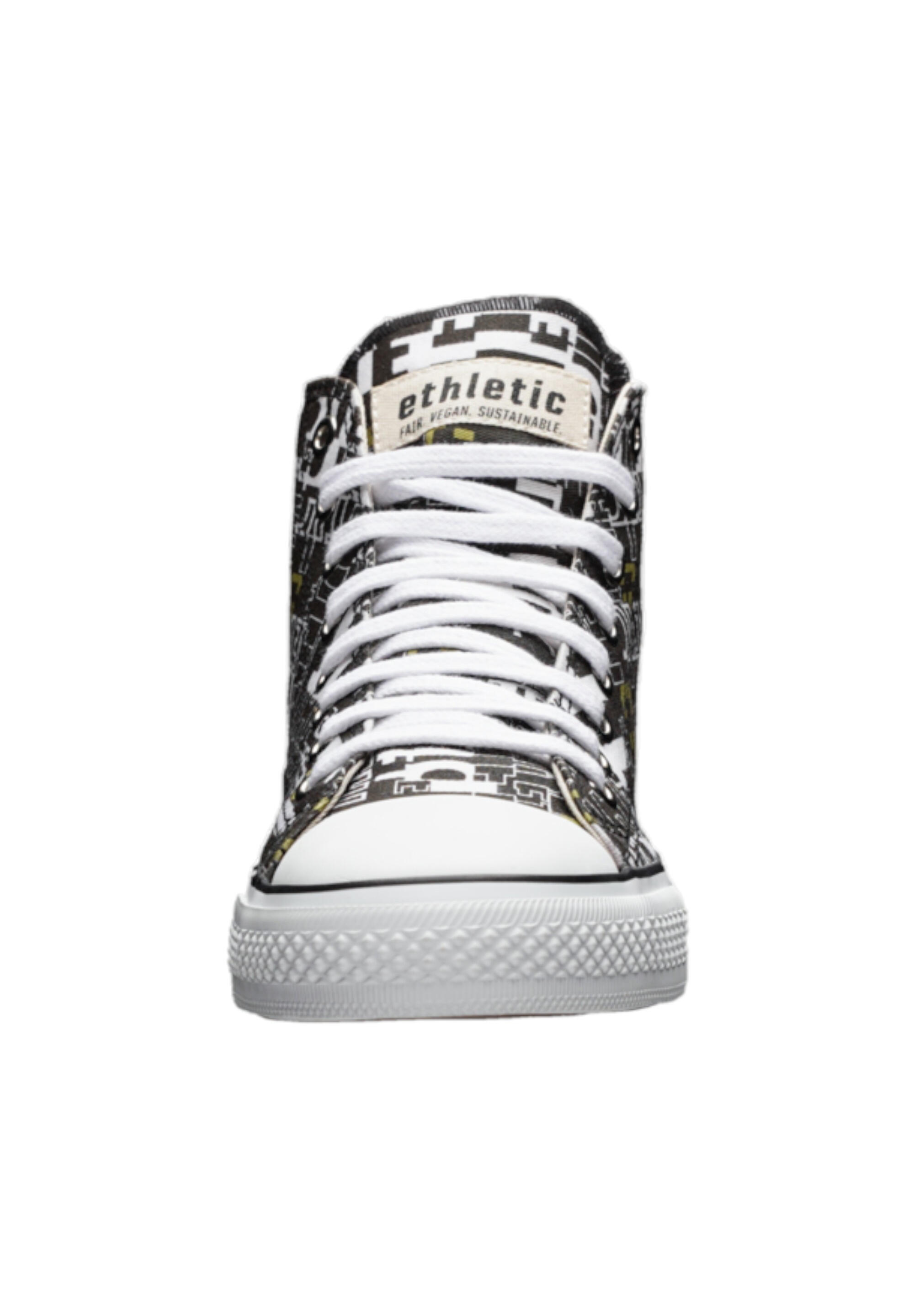 Canvas Sneaker White Cap Hi Cut schwarz meliert atmungsaktiv 4/5