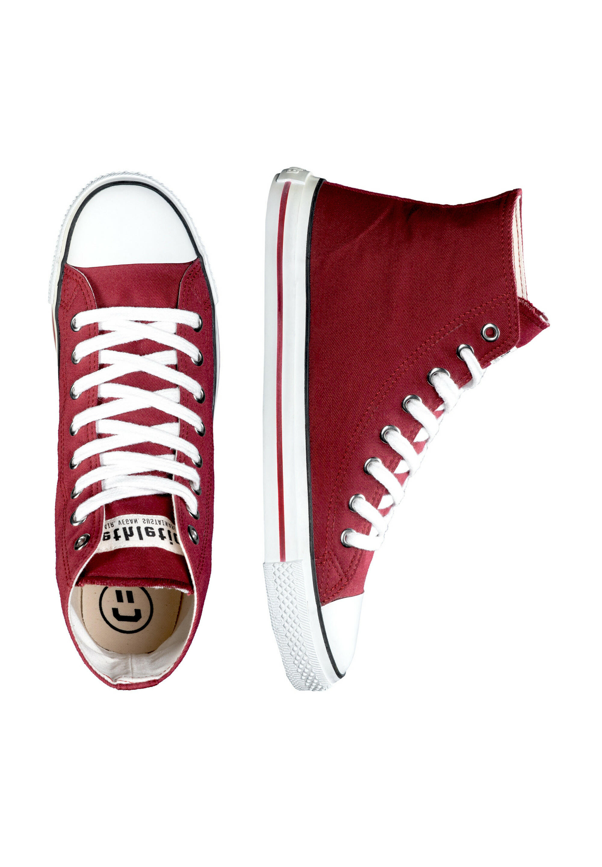 Canvas Sneaker White Cap Hi Cut dunkelrot atmungsaktiv 2/5