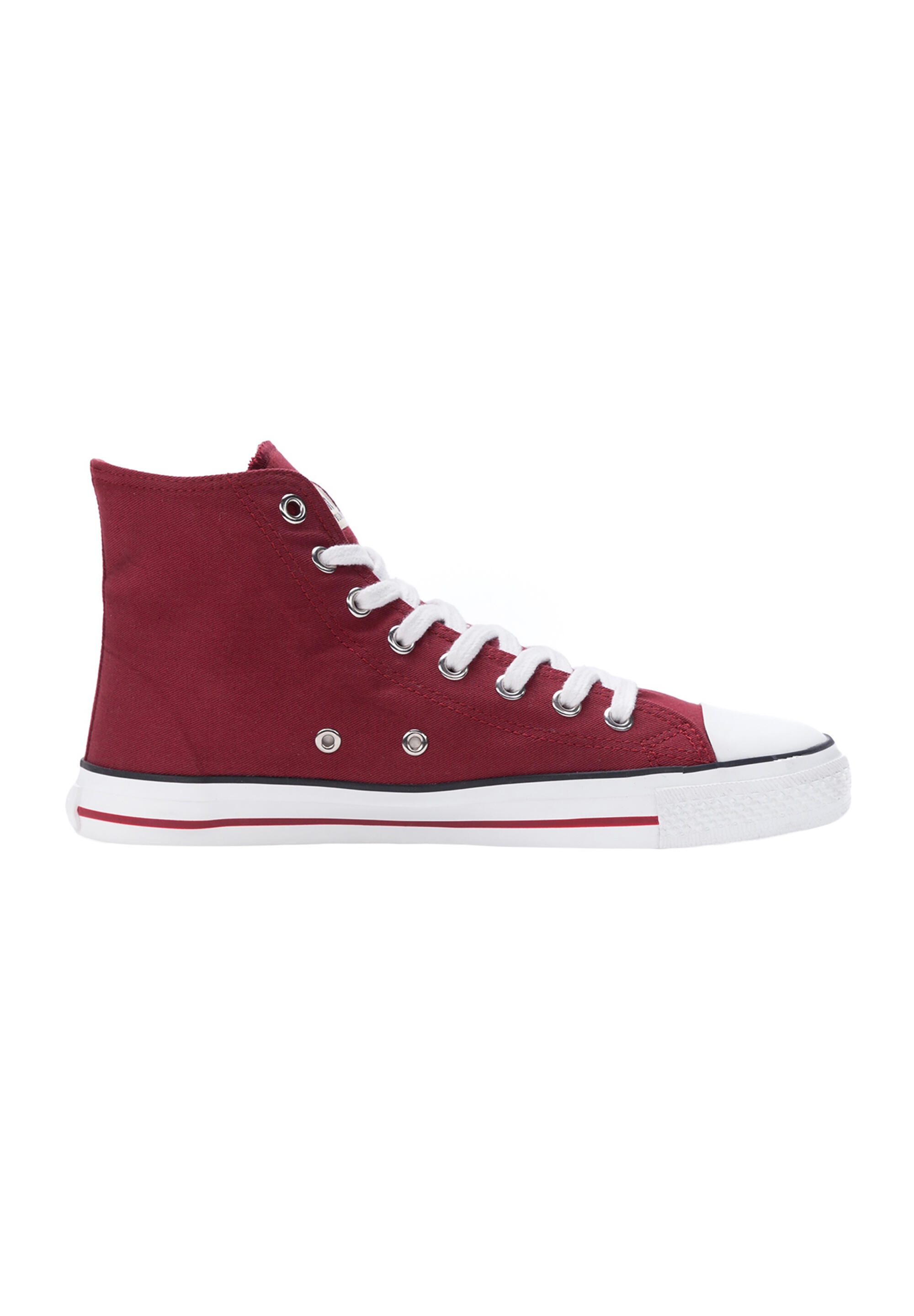Canvas Sneaker White Cap Hi Cut dunkelrot atmungsaktiv 4/5