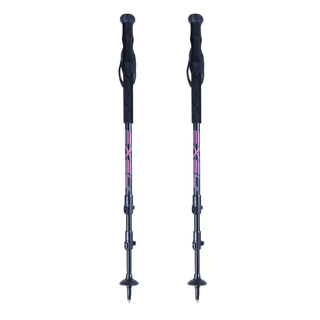 HIKE black/pink aluminium trekking poles