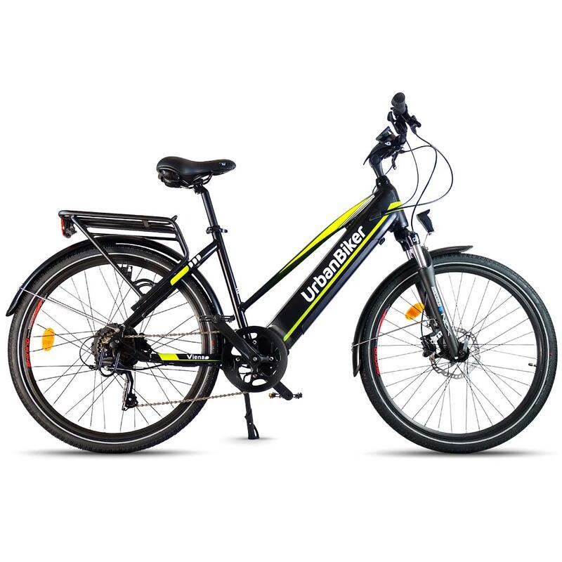 Urbanbiker Viena | Trekking E-Bike | 140KM Reichweite | Gelb | 26"