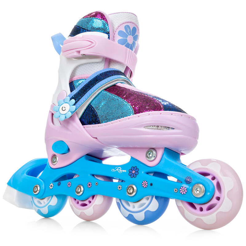 Patins à Roulettes Rookie Quad Femme Bleu/rose – Cuir Taille UK 5, Occasion