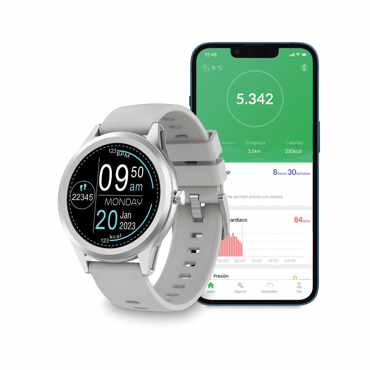 Smartwatch Globe Zilverkleurig 2/5
