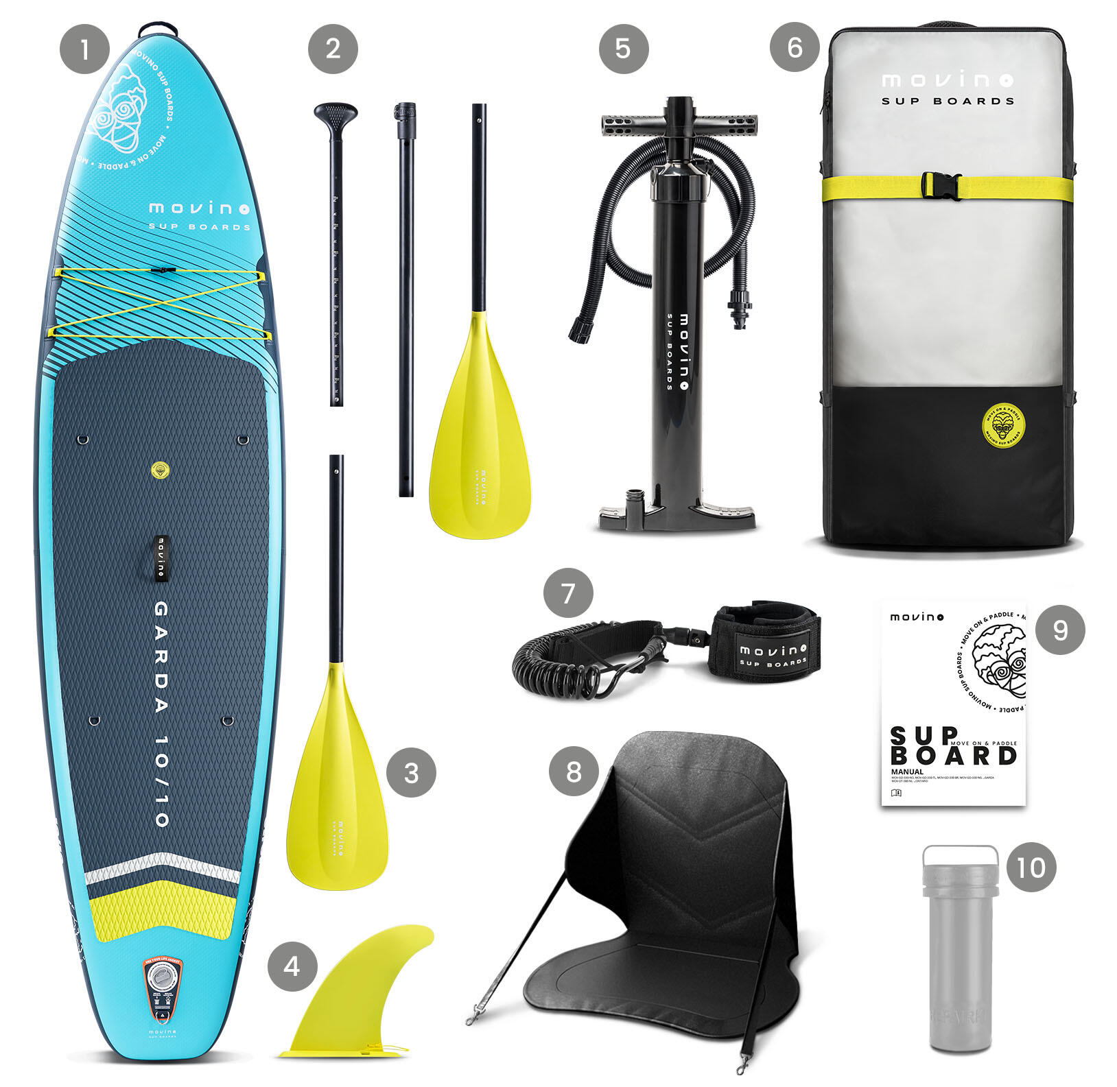 Nafukovací SUP paddleboard Garda TL (330 cm) svařované hrany pádlo 2v1 7/8
