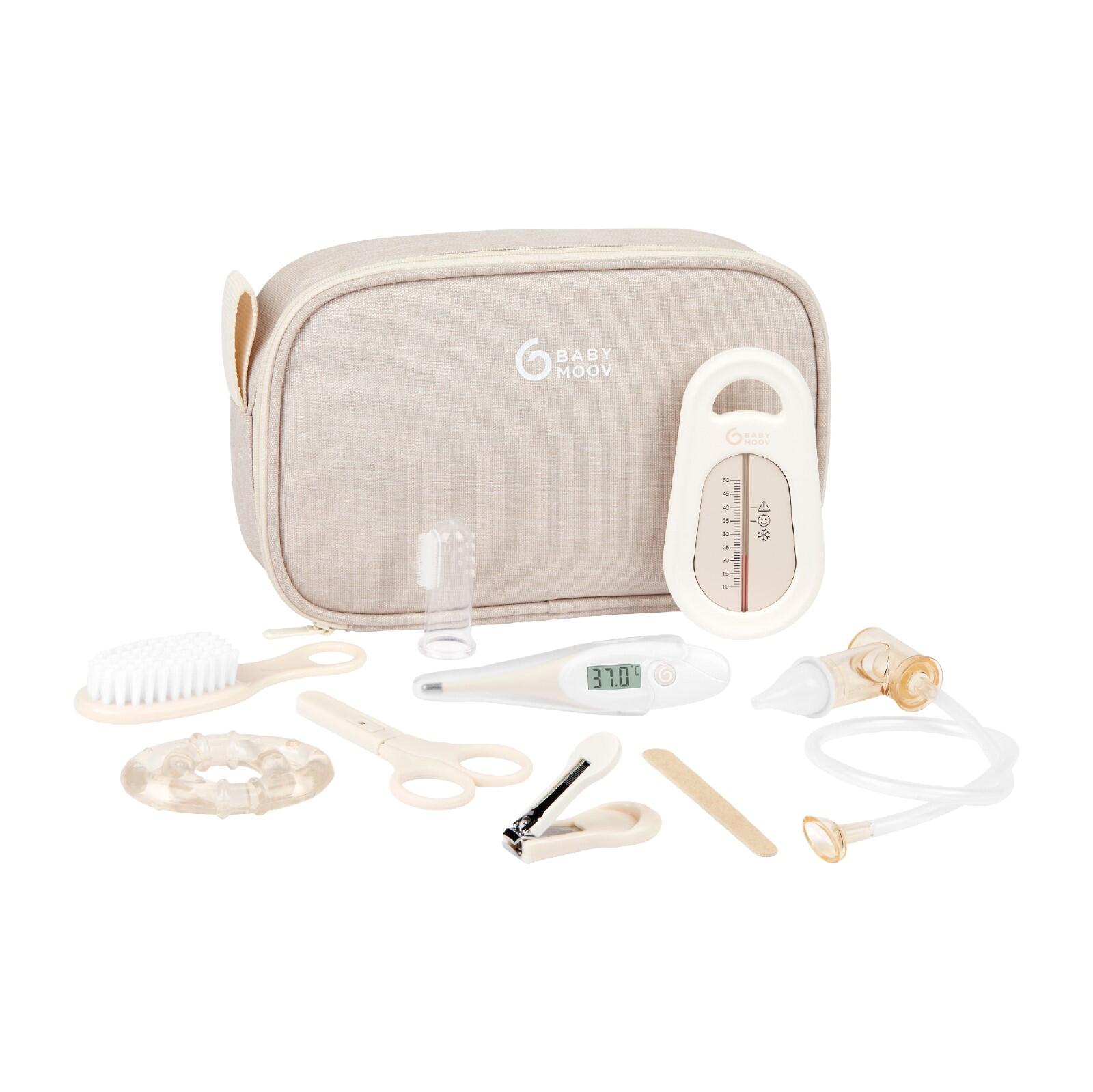 BABYMOOV Pflegeset mit 9 wichtigen Accessoires, Baby Komplettset - Sand