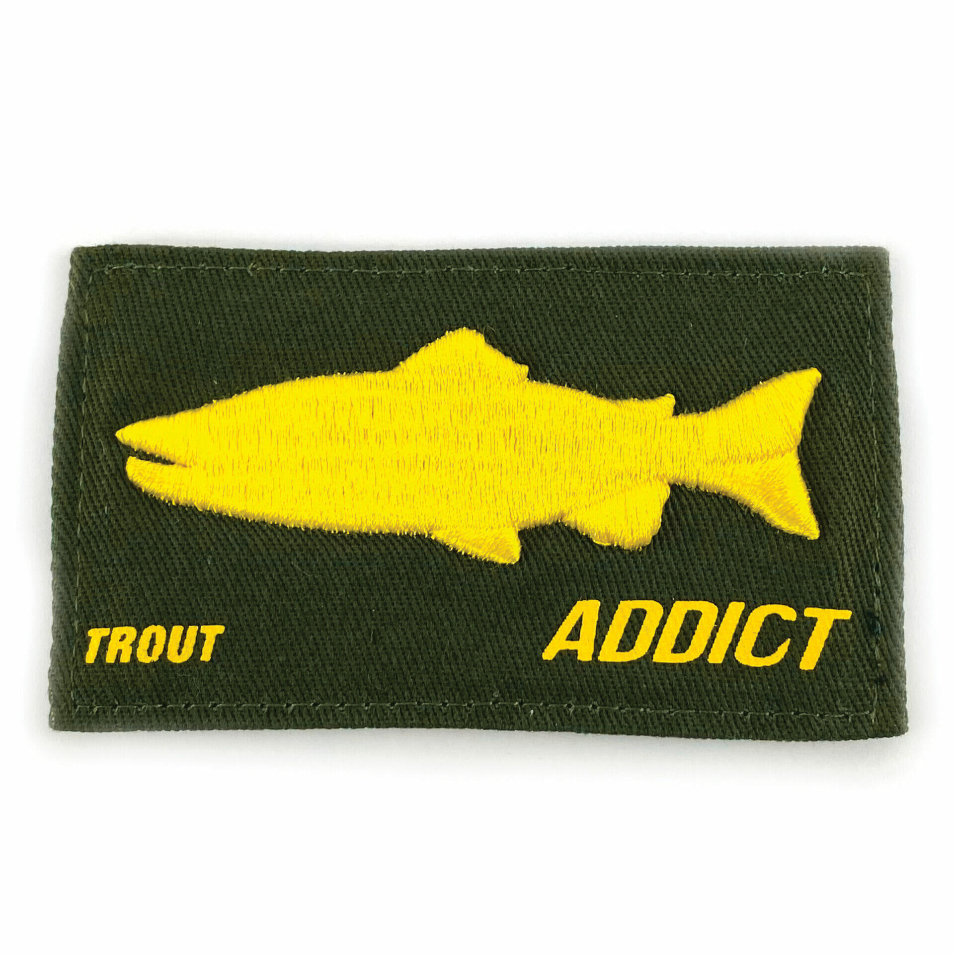 Scratch green embroidered Trout Addict