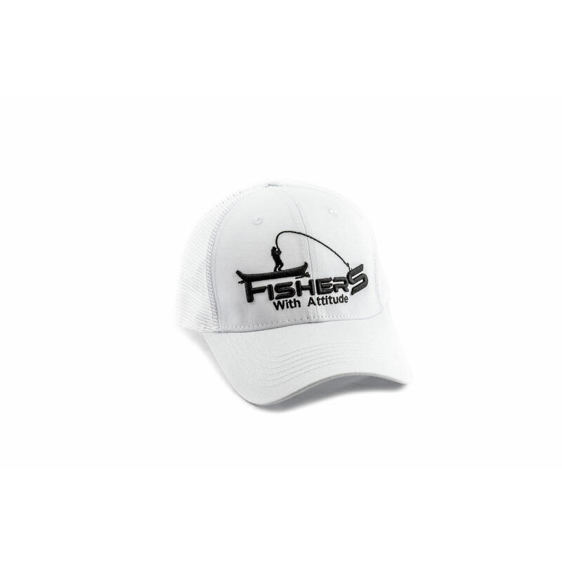 TRUCKER CAP - Fisher With Attitude - Weiss